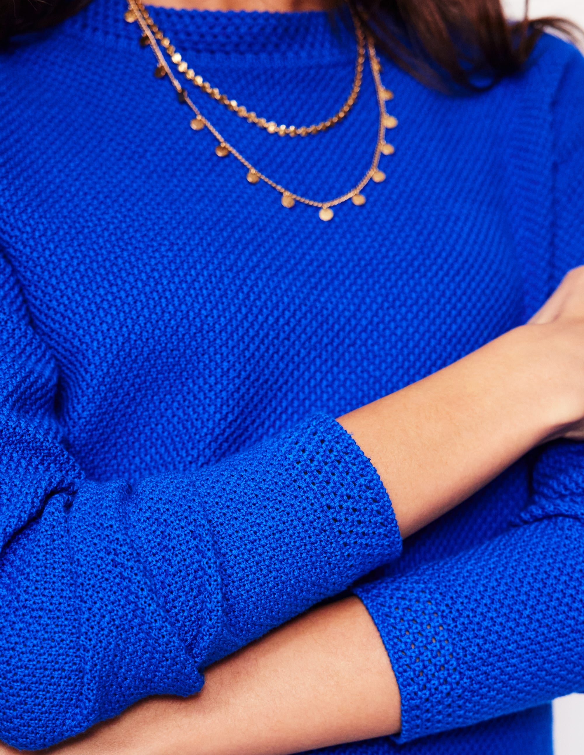 Callie Pullover mit Häkelbesatz-Galerie-Blau - Image 3
