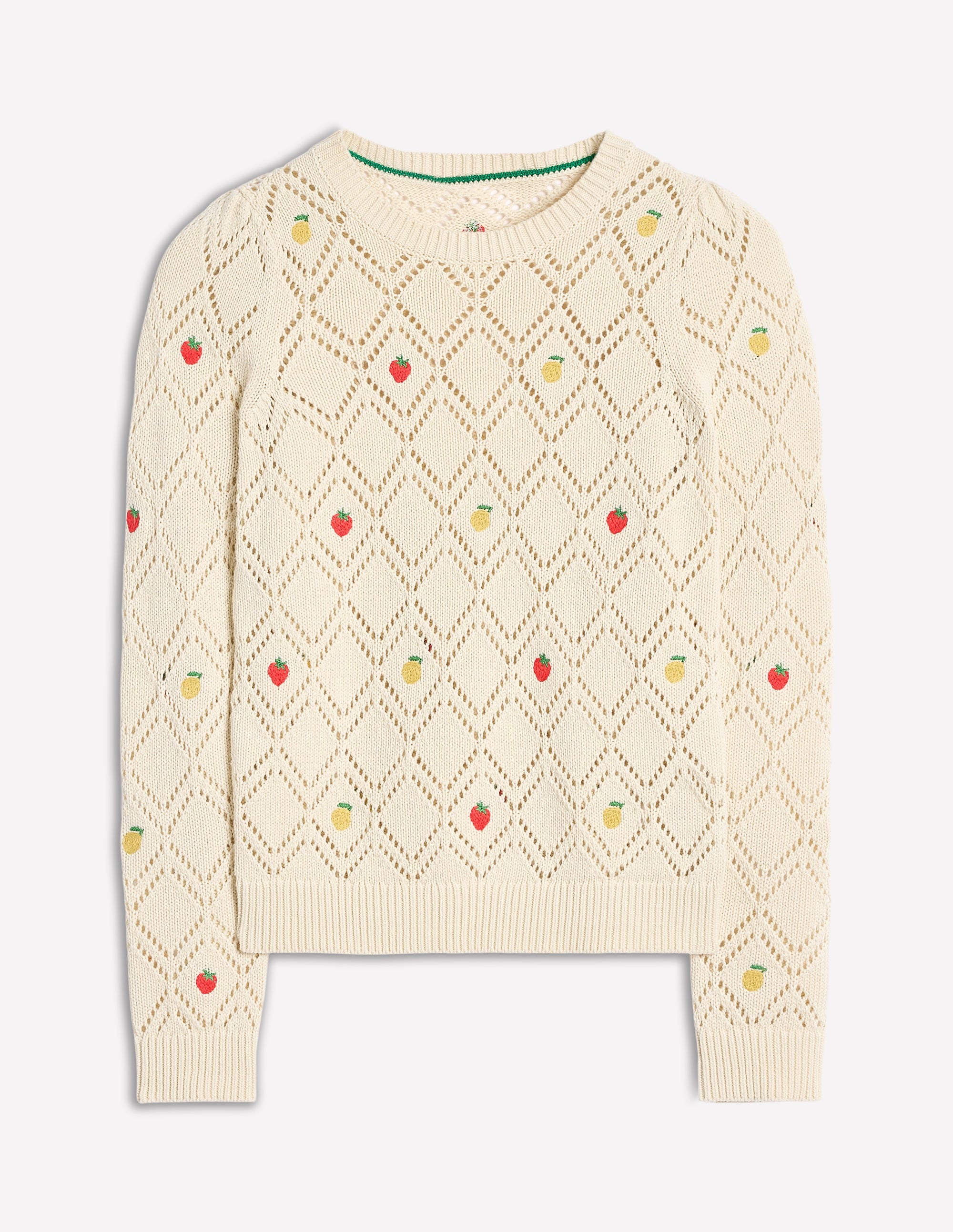 Enid Pullover mit Stickerei-Warmes Naturweiß, Obst - Image 8