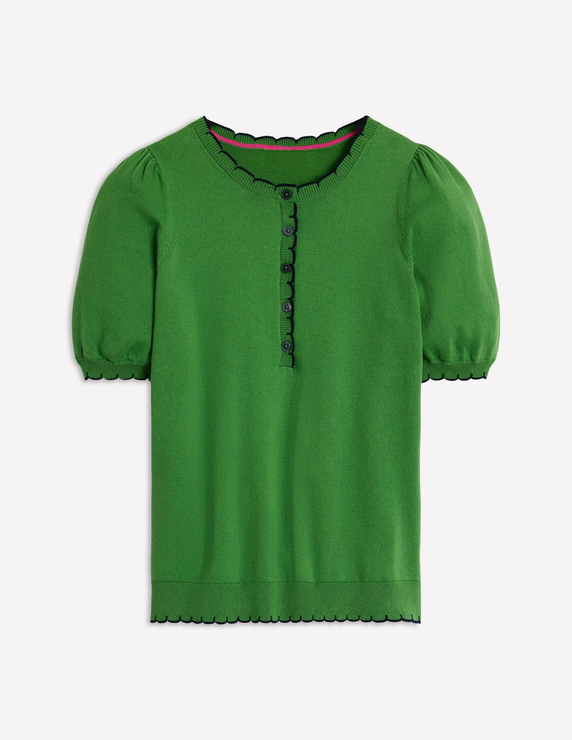 Pru T-Shirt mit Muschelsaum-Paradiesgrün - Image 8