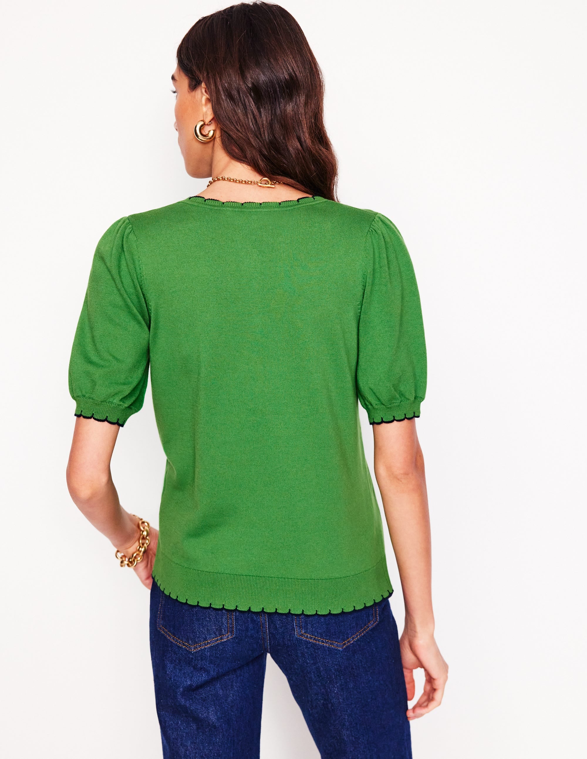 Pru T-Shirt mit Muschelsaum-Paradiesgrün - Image 4