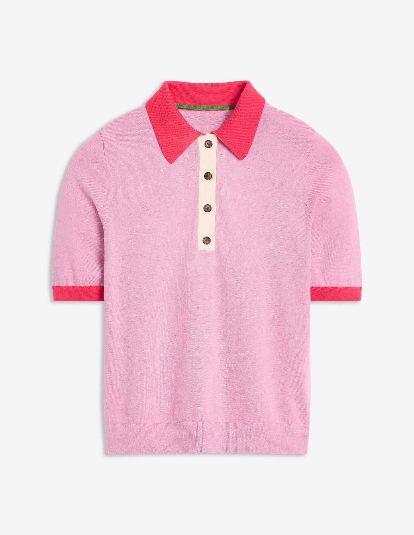 Estelle Henley-Strick-T-Shirt-Sanftes Lavendelrosa