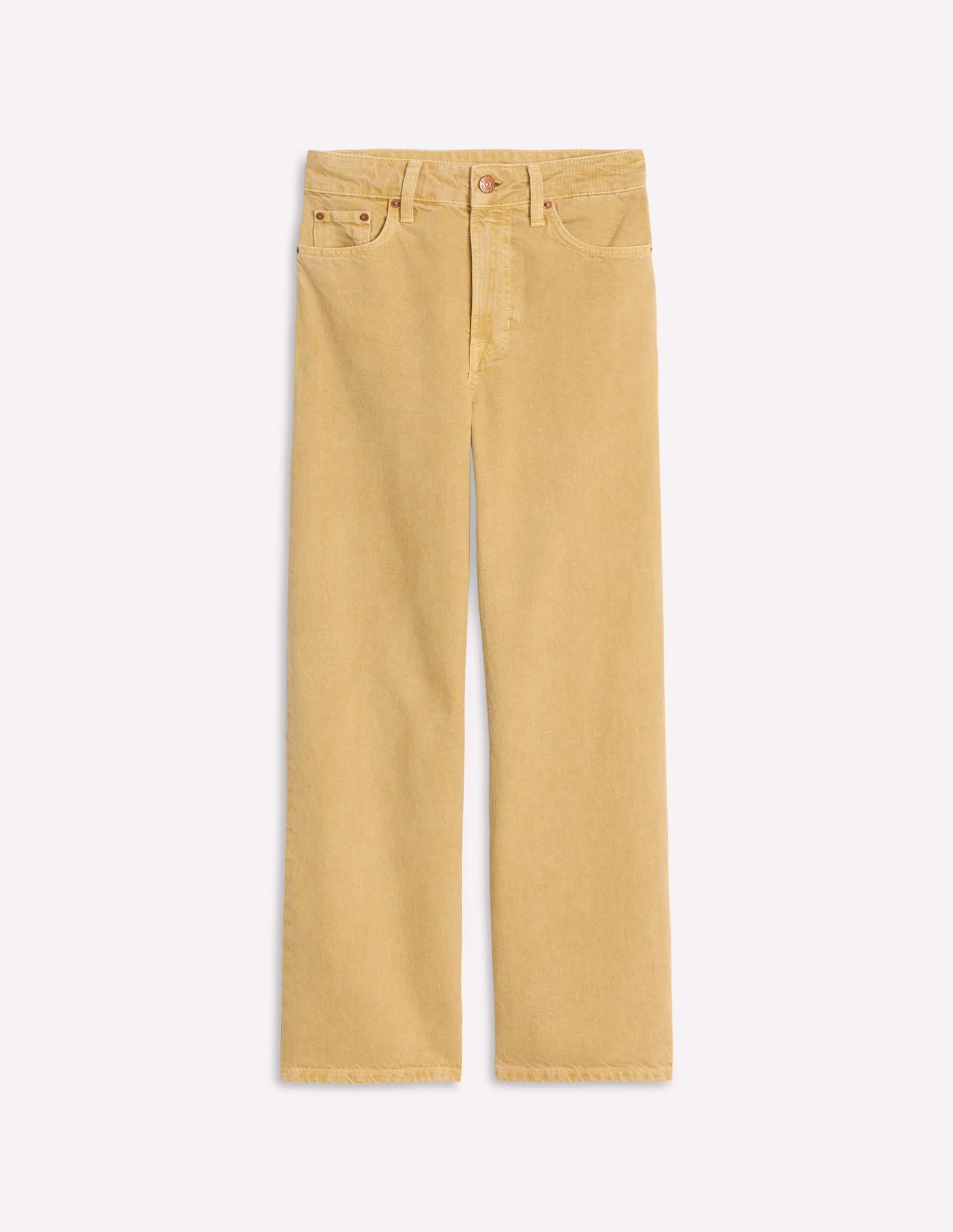Kurze Jeans mit hohem Bund und geradem Beinschnitt-Buttermilchgelb - Image 7