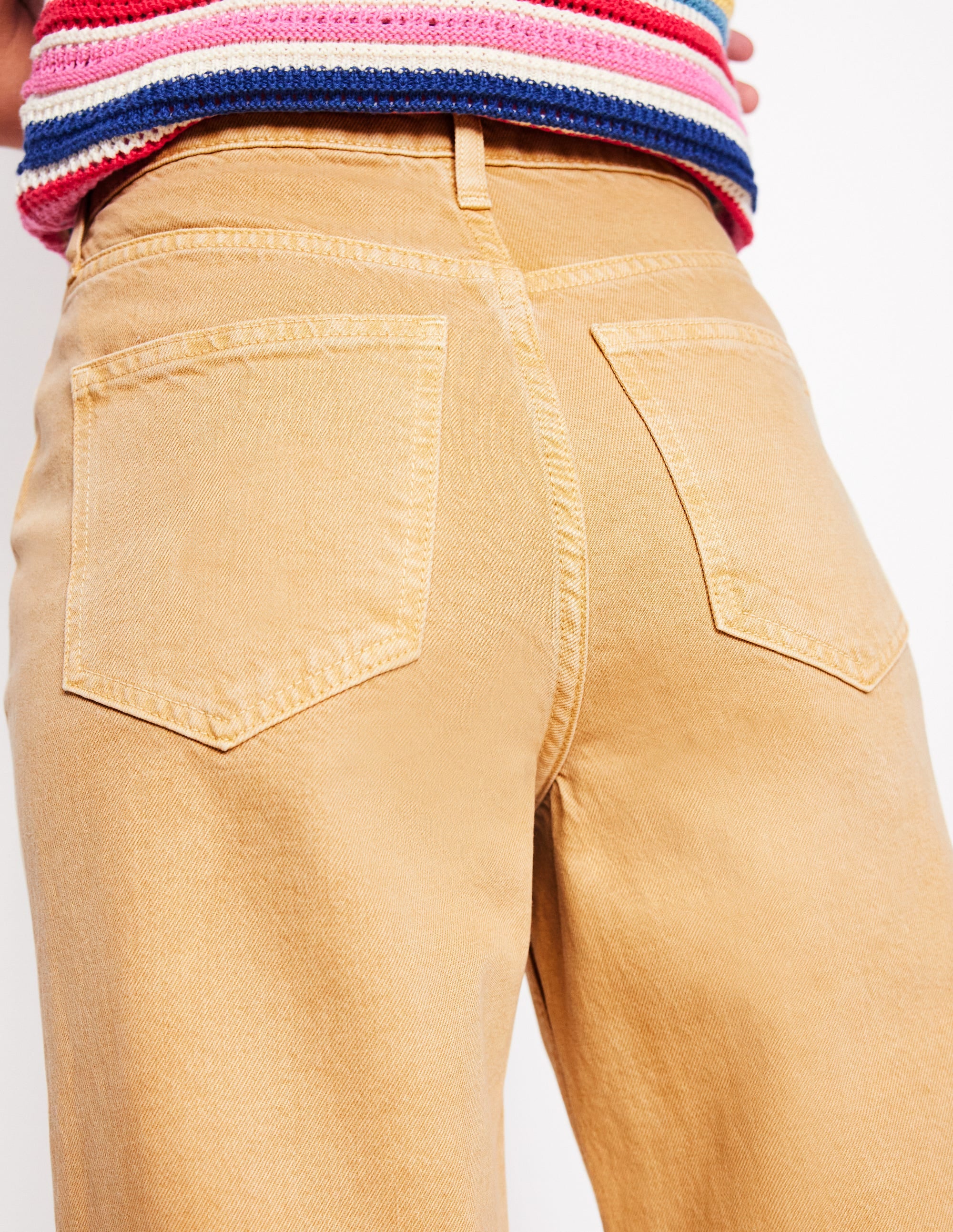 Kurze Jeans mit hohem Bund und geradem Beinschnitt-Buttermilchgelb - Image 3