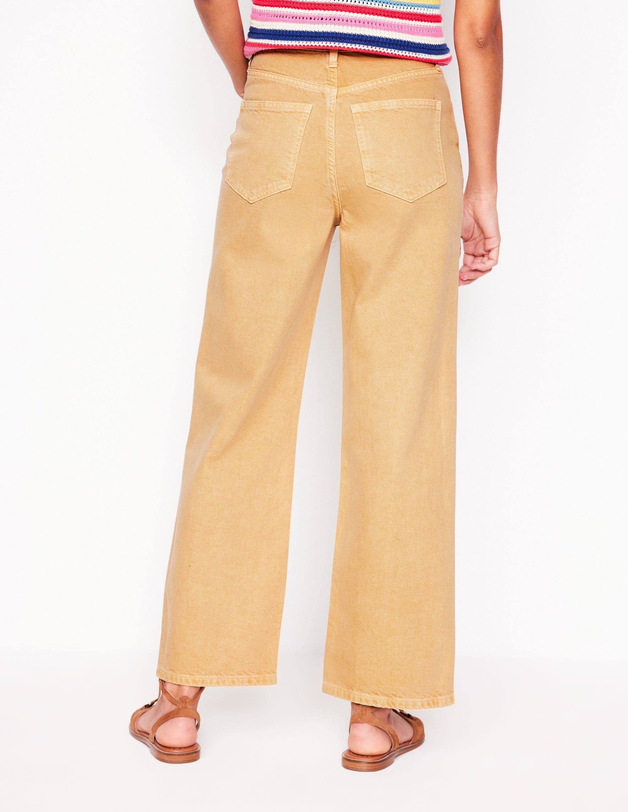 Kurze Jeans mit hohem Bund und geradem Beinschnitt-Buttermilchgelb - Image 4