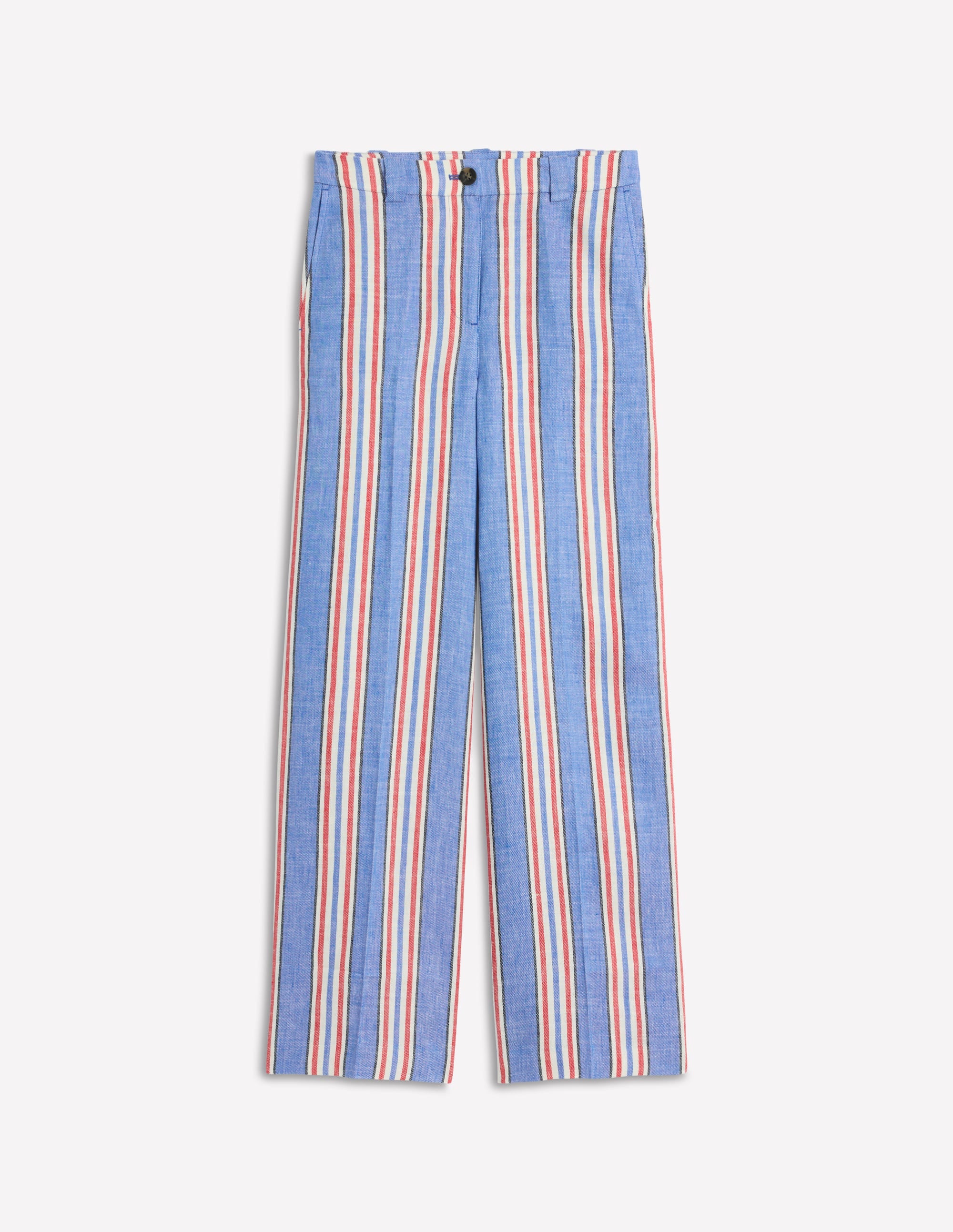 Westbourne Leinenhose-Pfauenblau, Rote Streifen - Image 6
