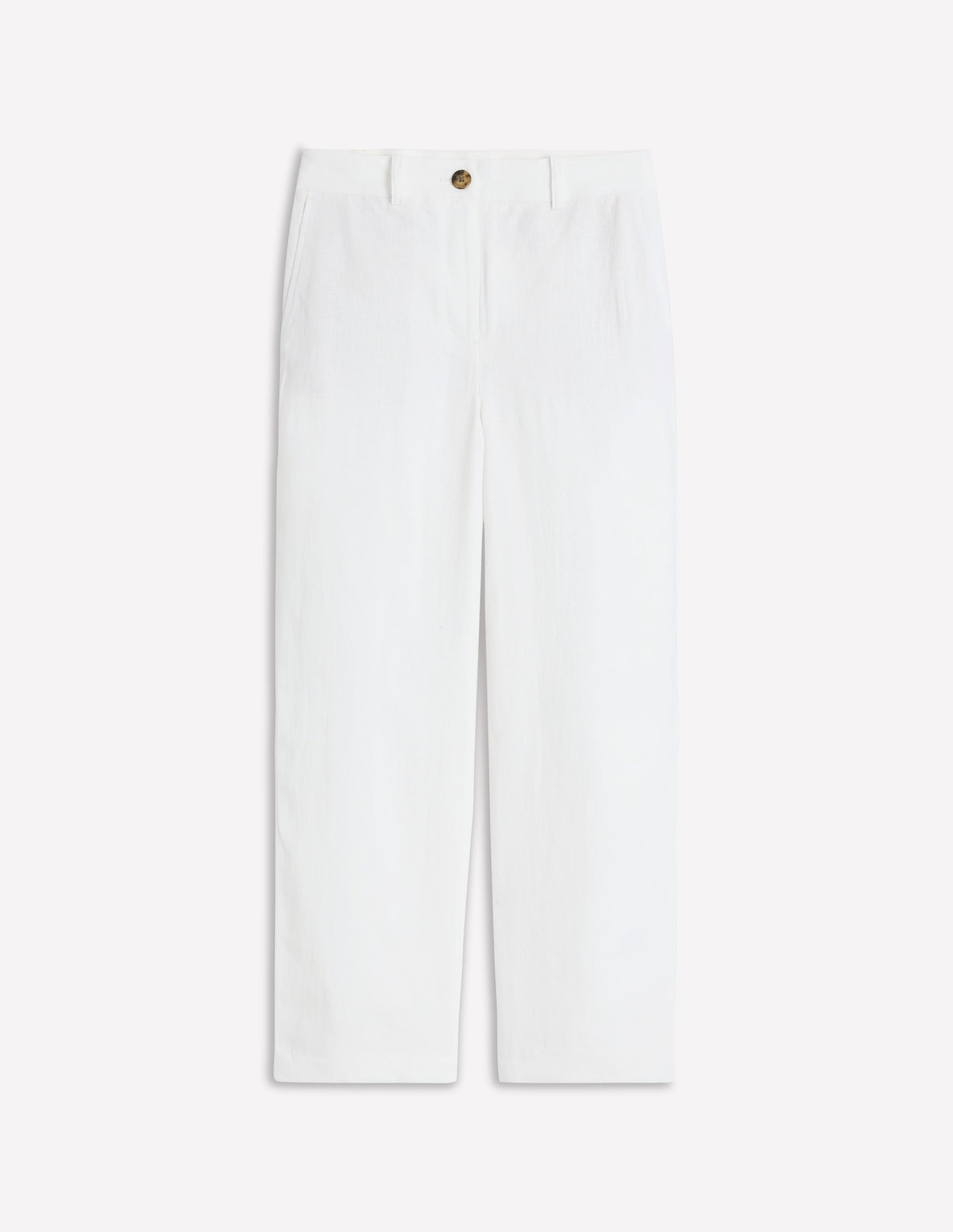 Westbourne Crop Linen Trousers-White-6
