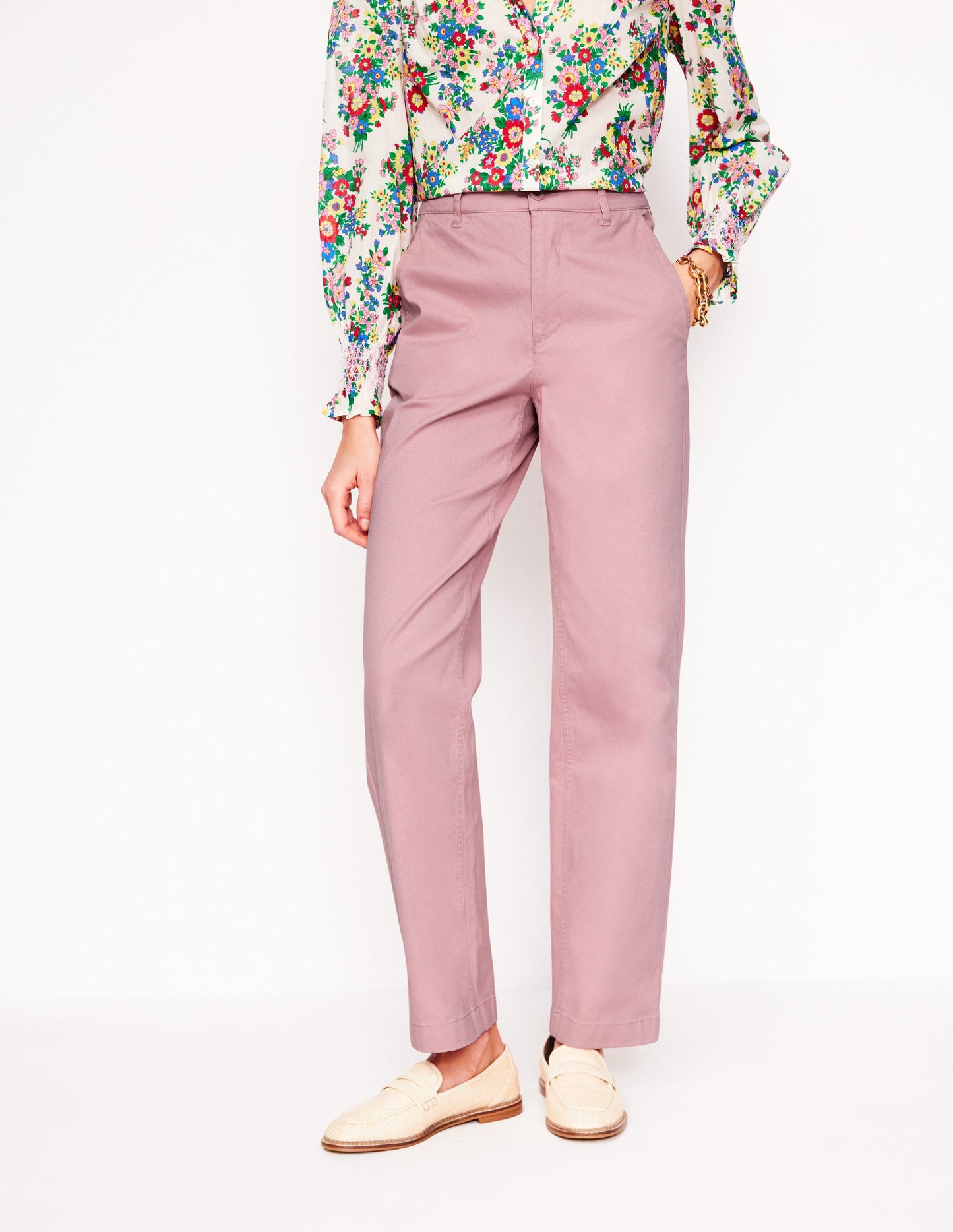 Pantalon chino Barnsbury-Rose amande