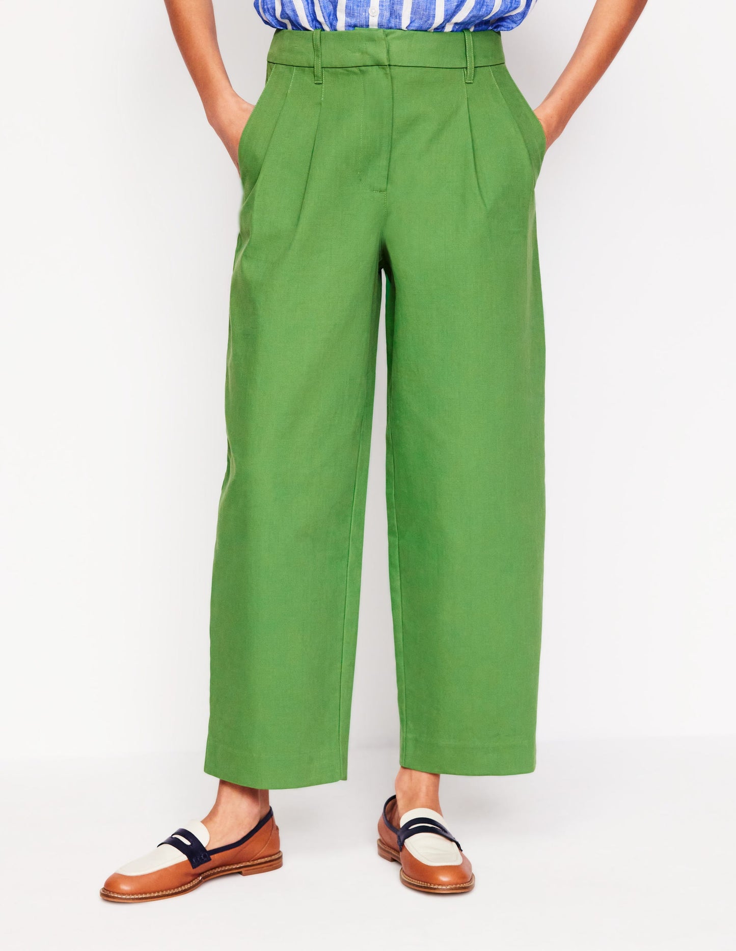 Pantalon Bloomsbury en coton-Vert paradis