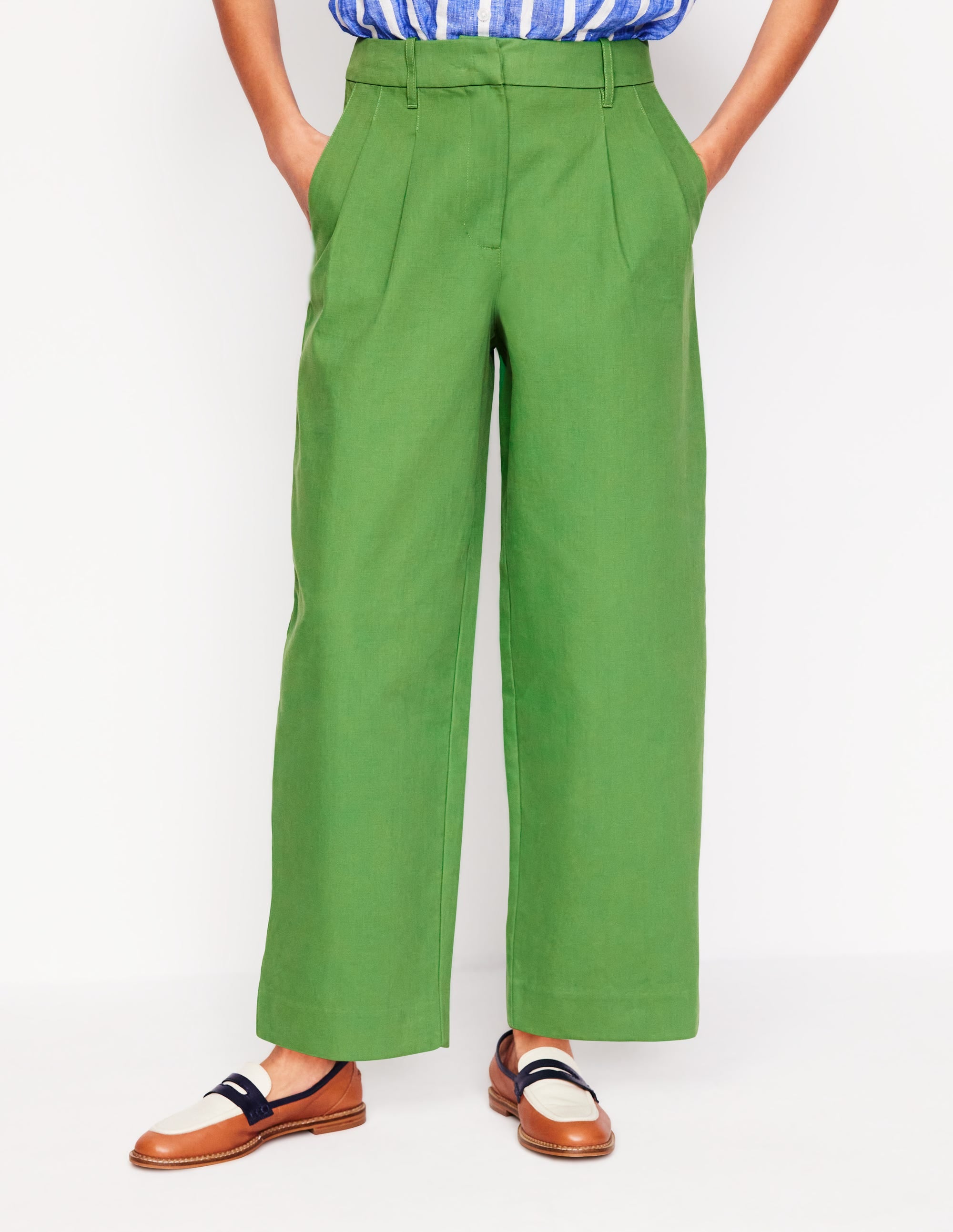 Pantalon Bloomsbury en coton-Vert paradis - Image 4