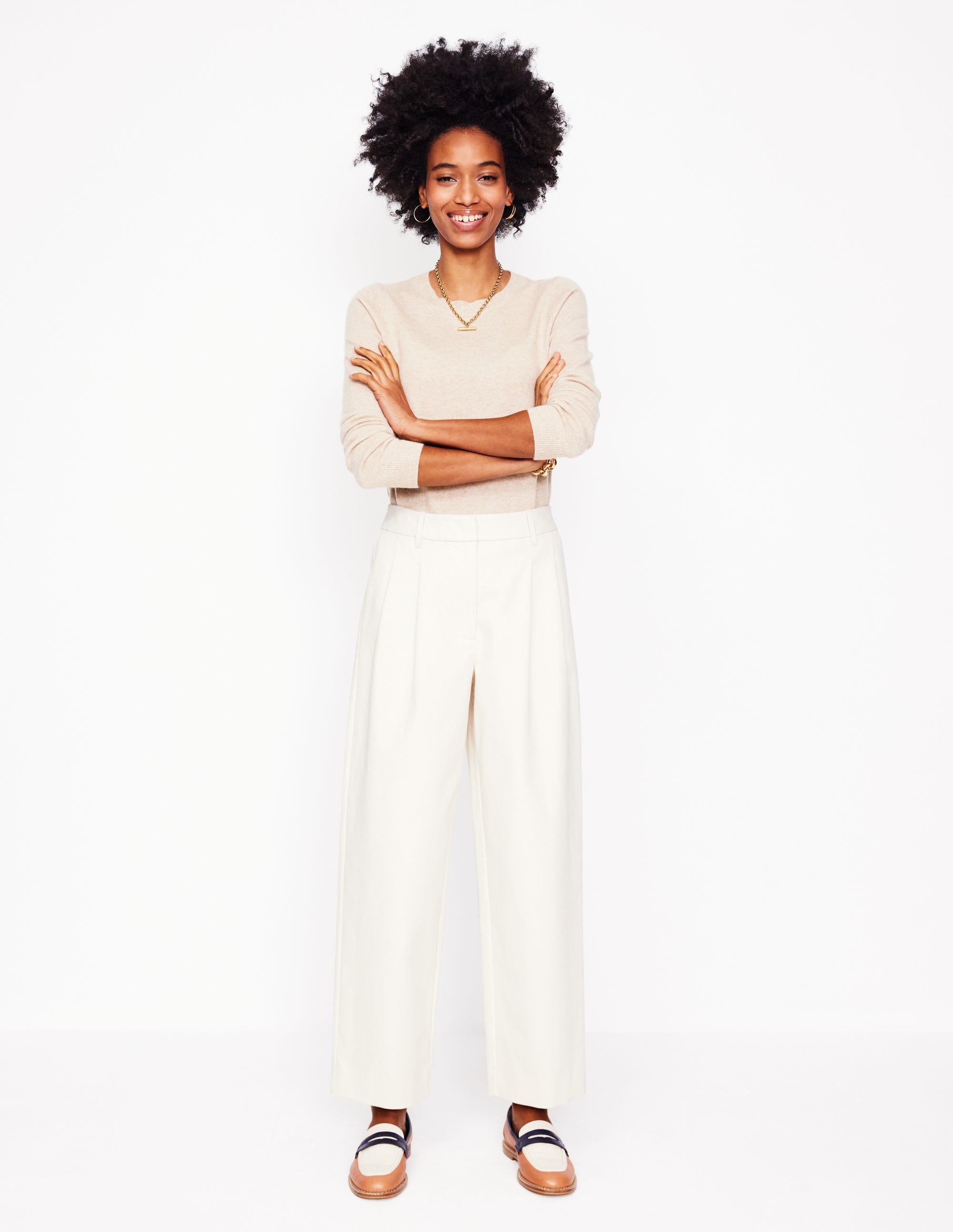 Bloomsbury Baumwollhose-Creme - Image 1