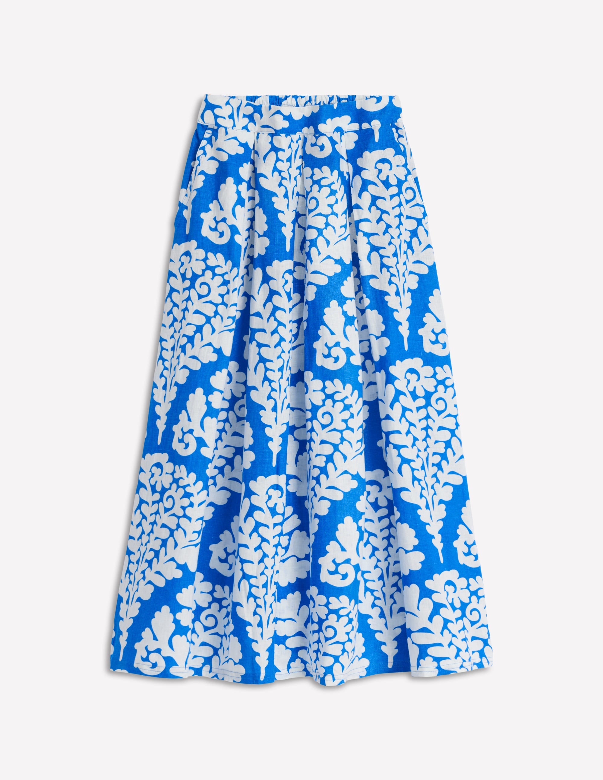 Jupe midi Verity en lin-Bleu céruléen, motif Blossomy - Image 6