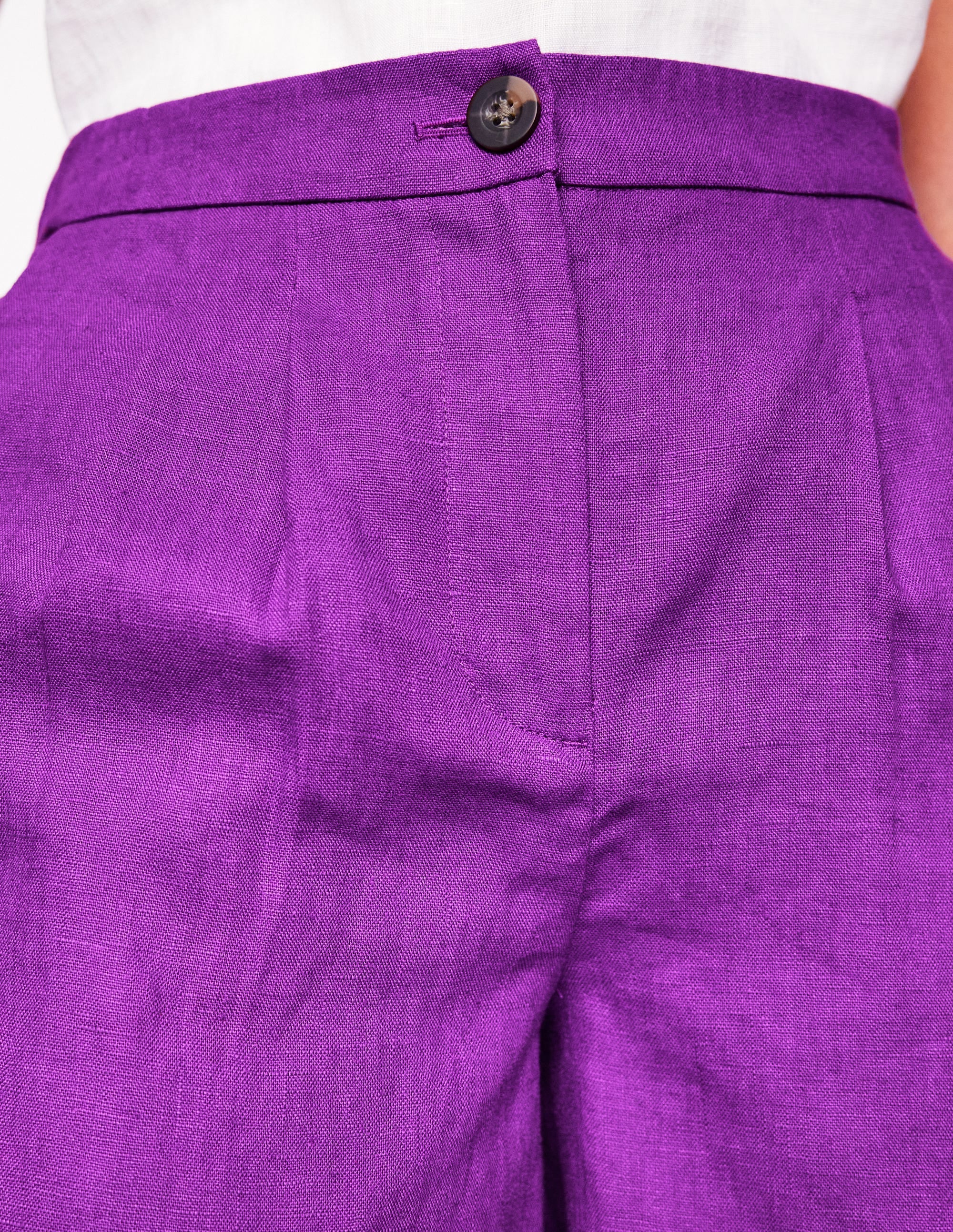 Short Dulwich en lin-Violet royal - Image 2