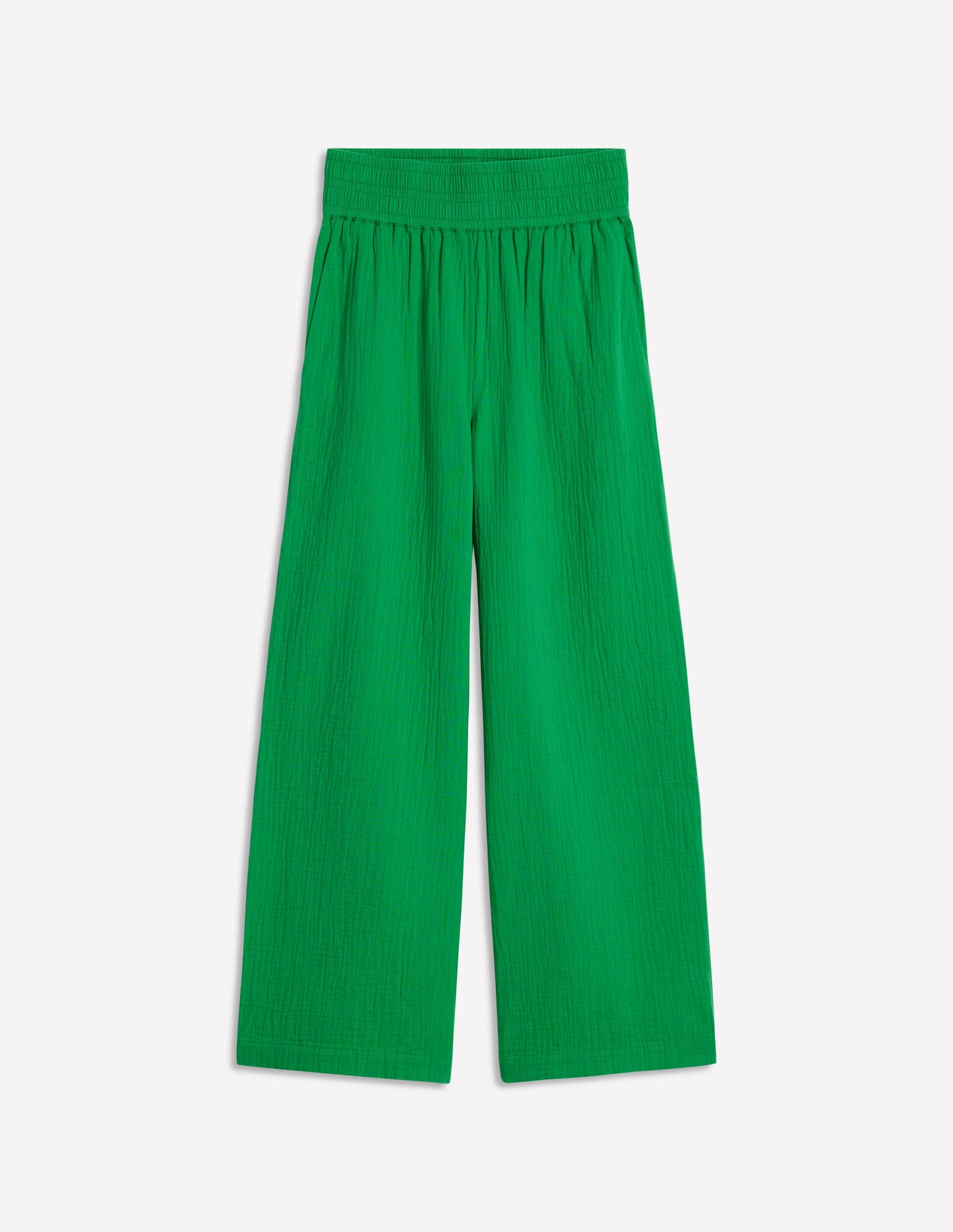 Cropped Double Cloth Trousers-Sapling Green