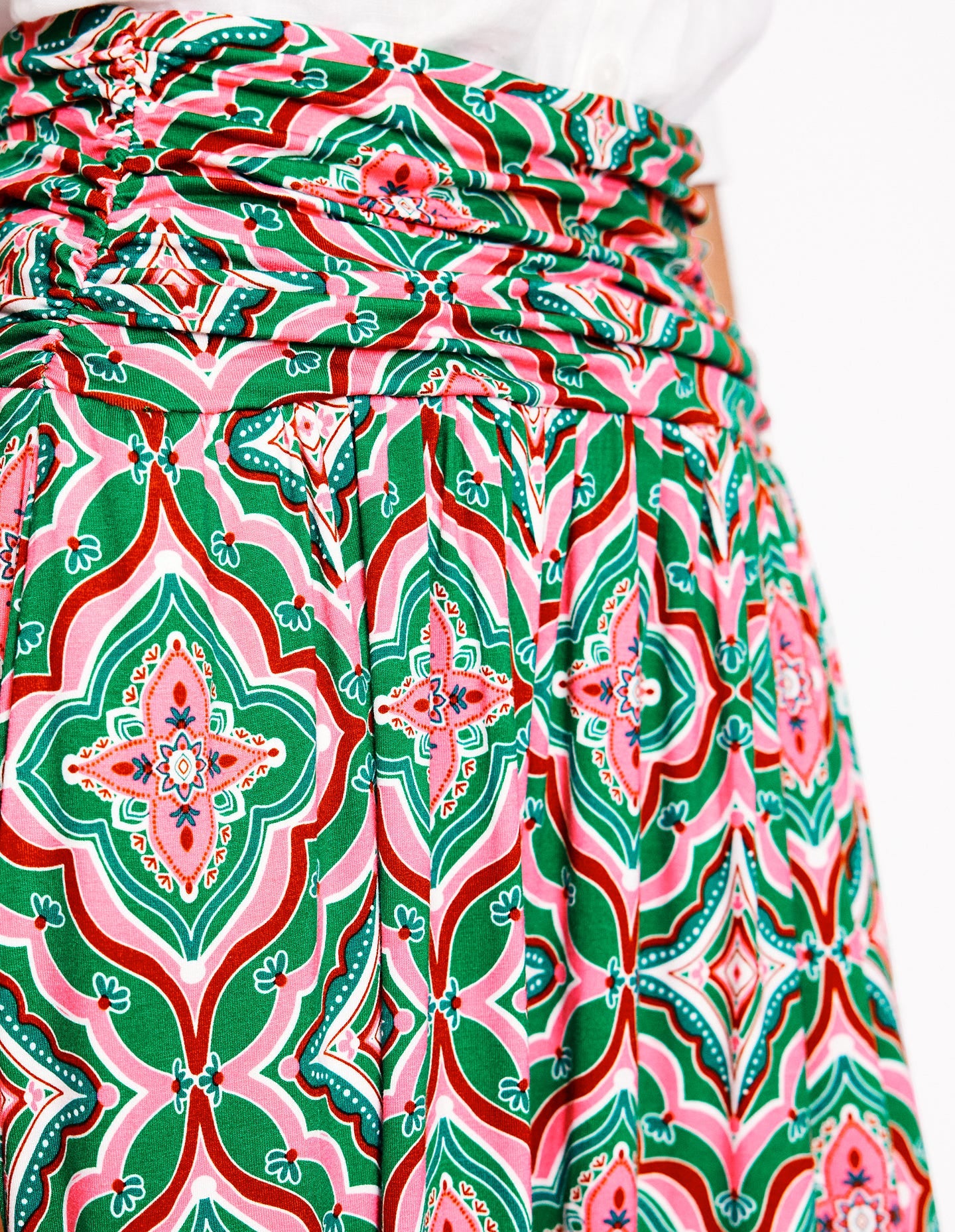 Rosaline Jersey Skirt-Rich Emerald, Mosaic Lawn