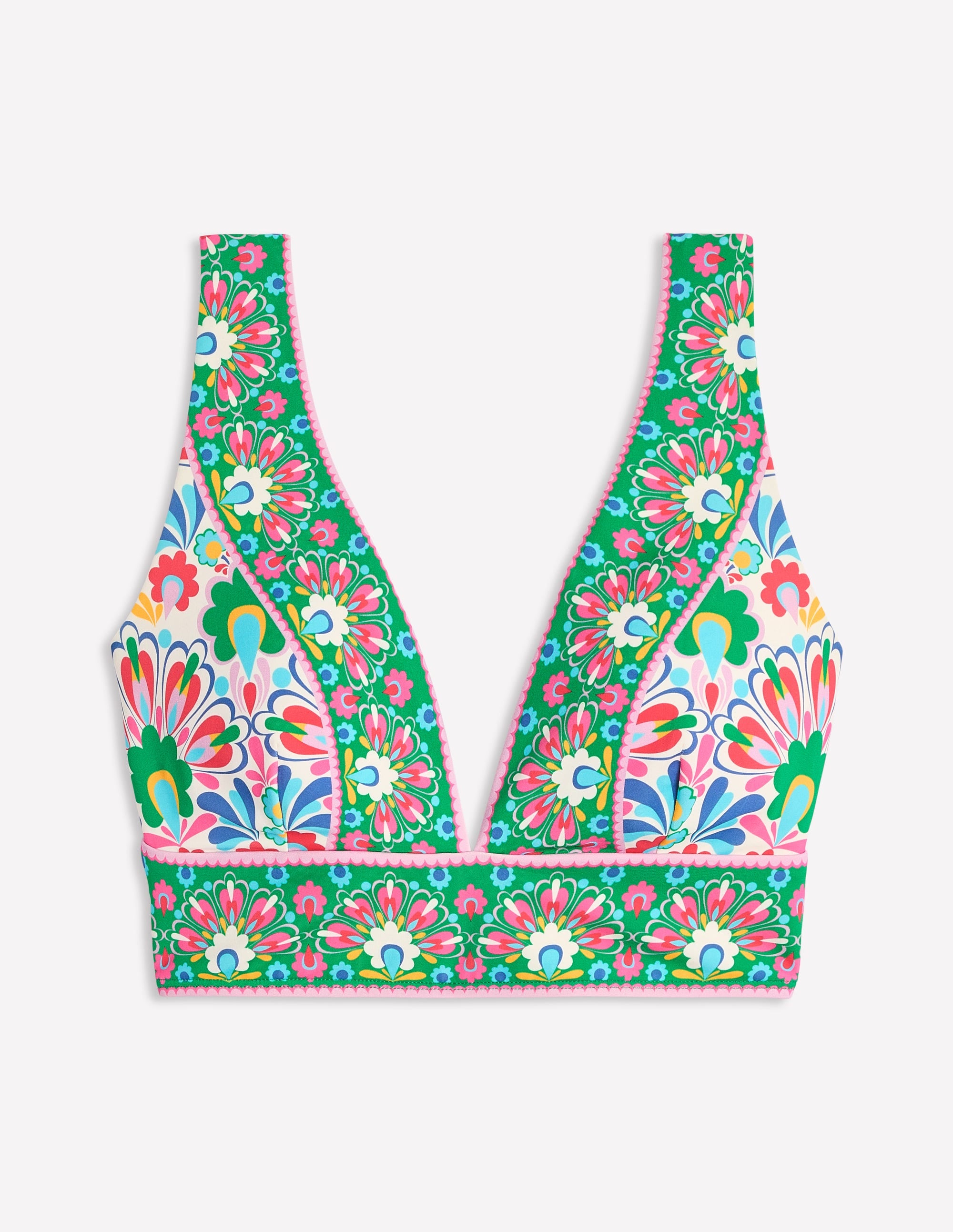 Haut de bikini col V Porto-Multi, motif Decorative Dandelion - Image 5