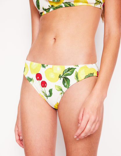 Classic Bikini Bottoms-Ivory, Cherries and Lemons