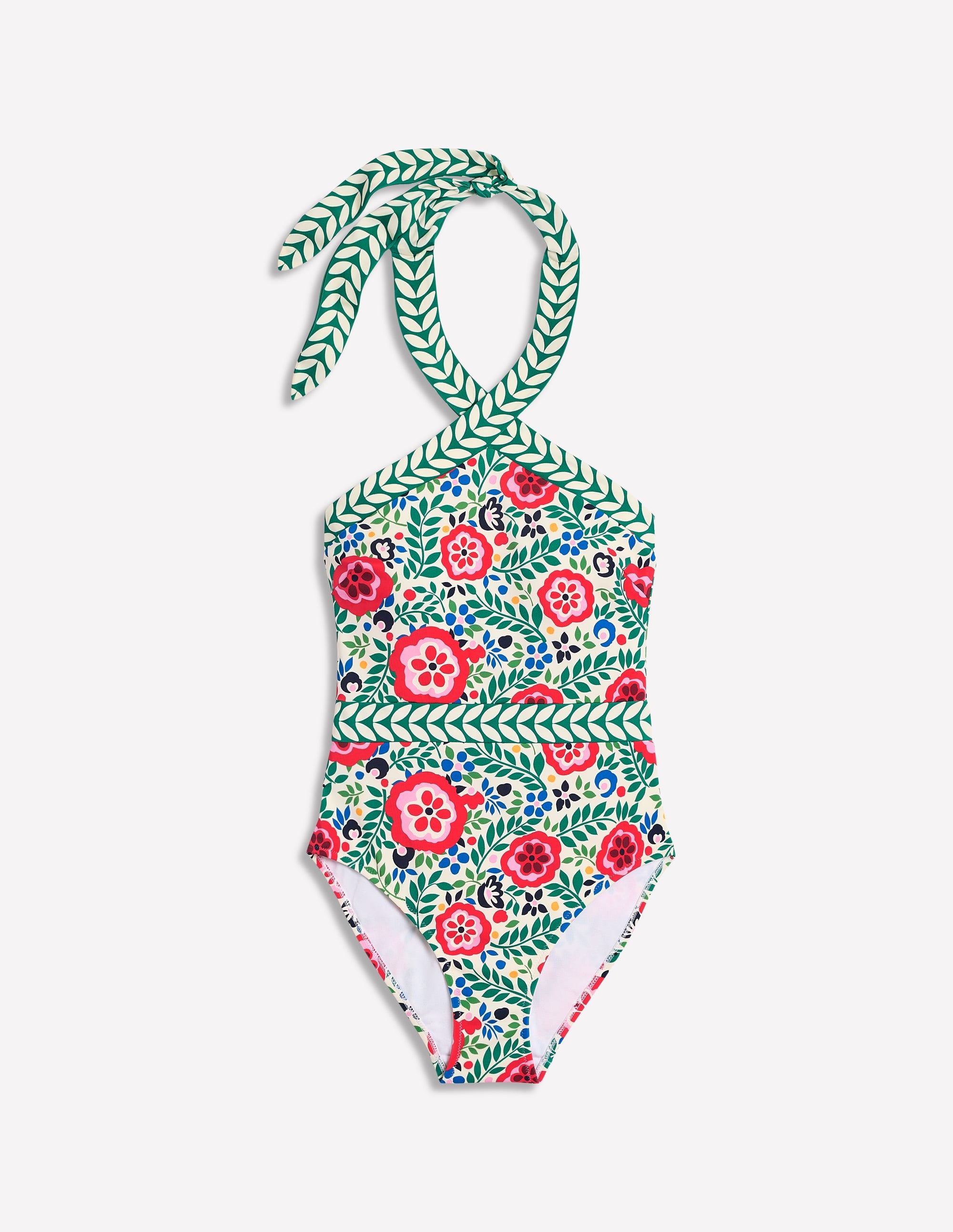 Maillot de bain croisé sur le devant-Multi, motif Foliage Scatter - Image 6