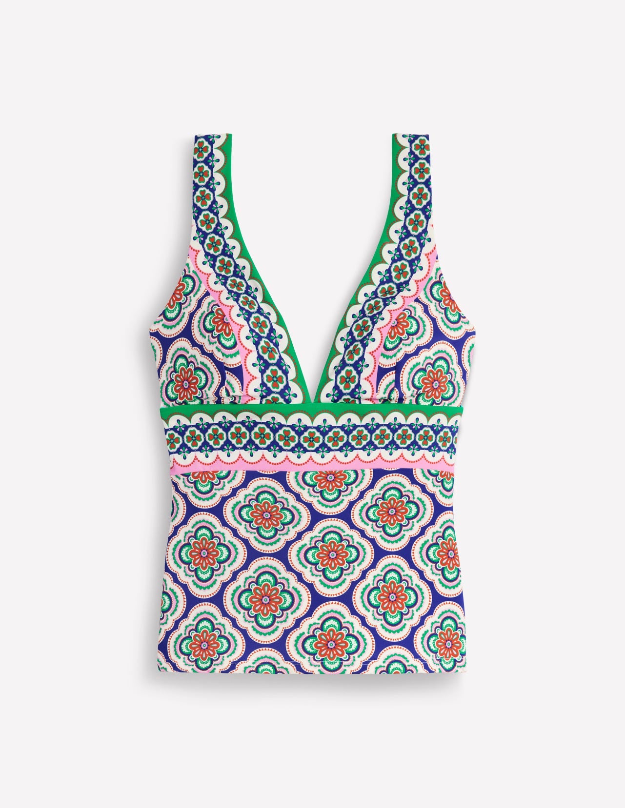 Top de tankini Porto-Bleu vif, motif Botanic Blush - Image 6