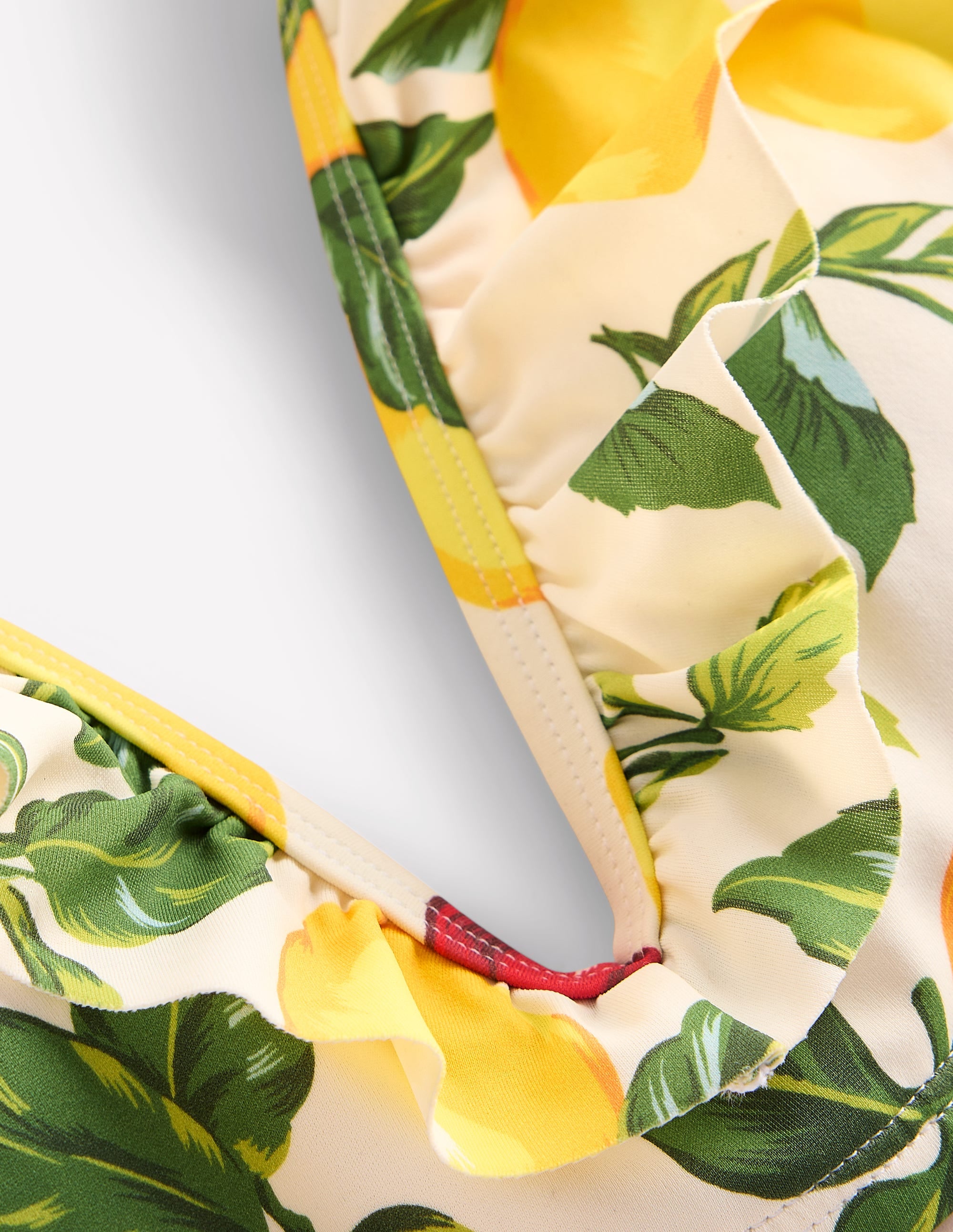 Evia Ruffle Bikini Top-Ivory, Cherries and Lemons - Image 6