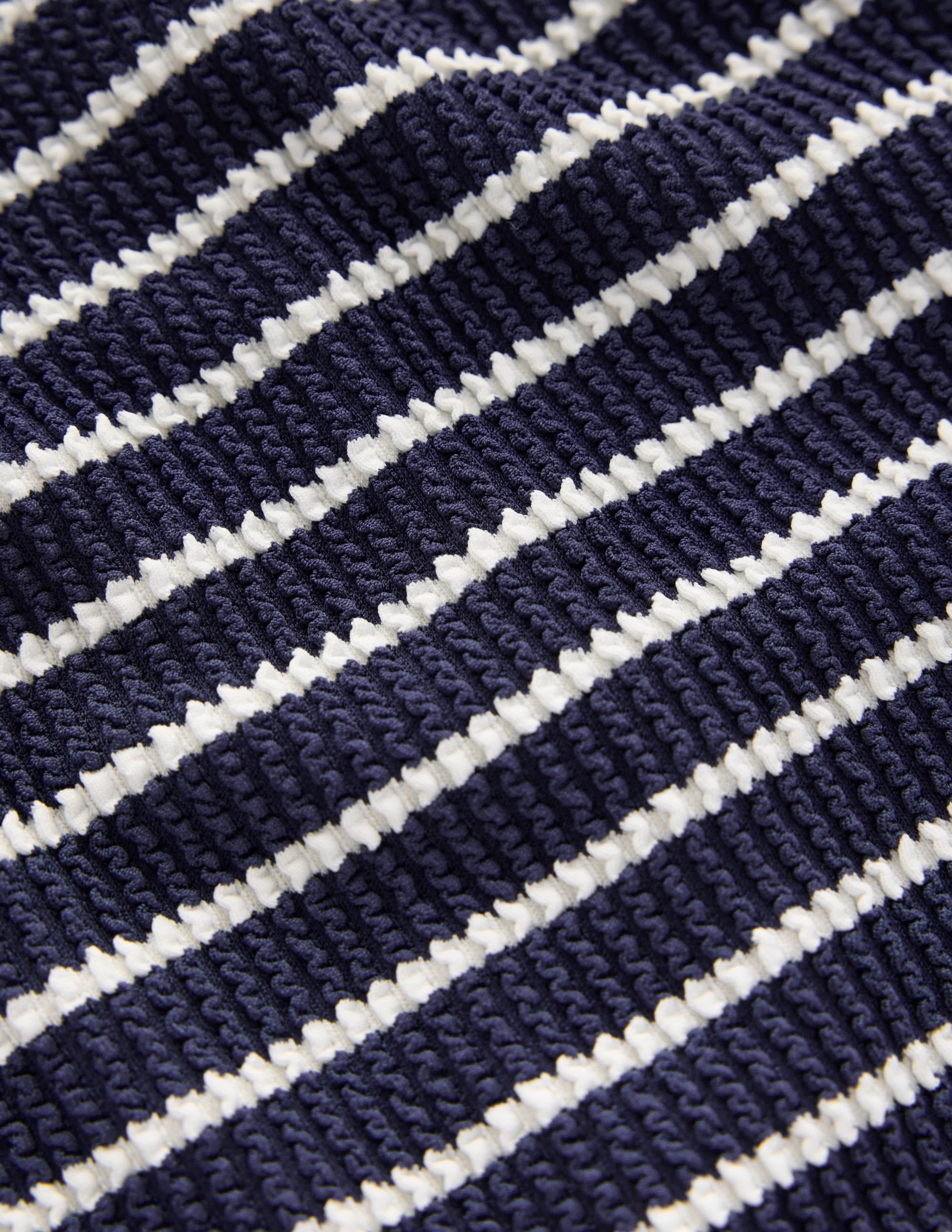 Maillot de bain col U croisé dans le dos-Bleu Marine/Ivoire - Image 9