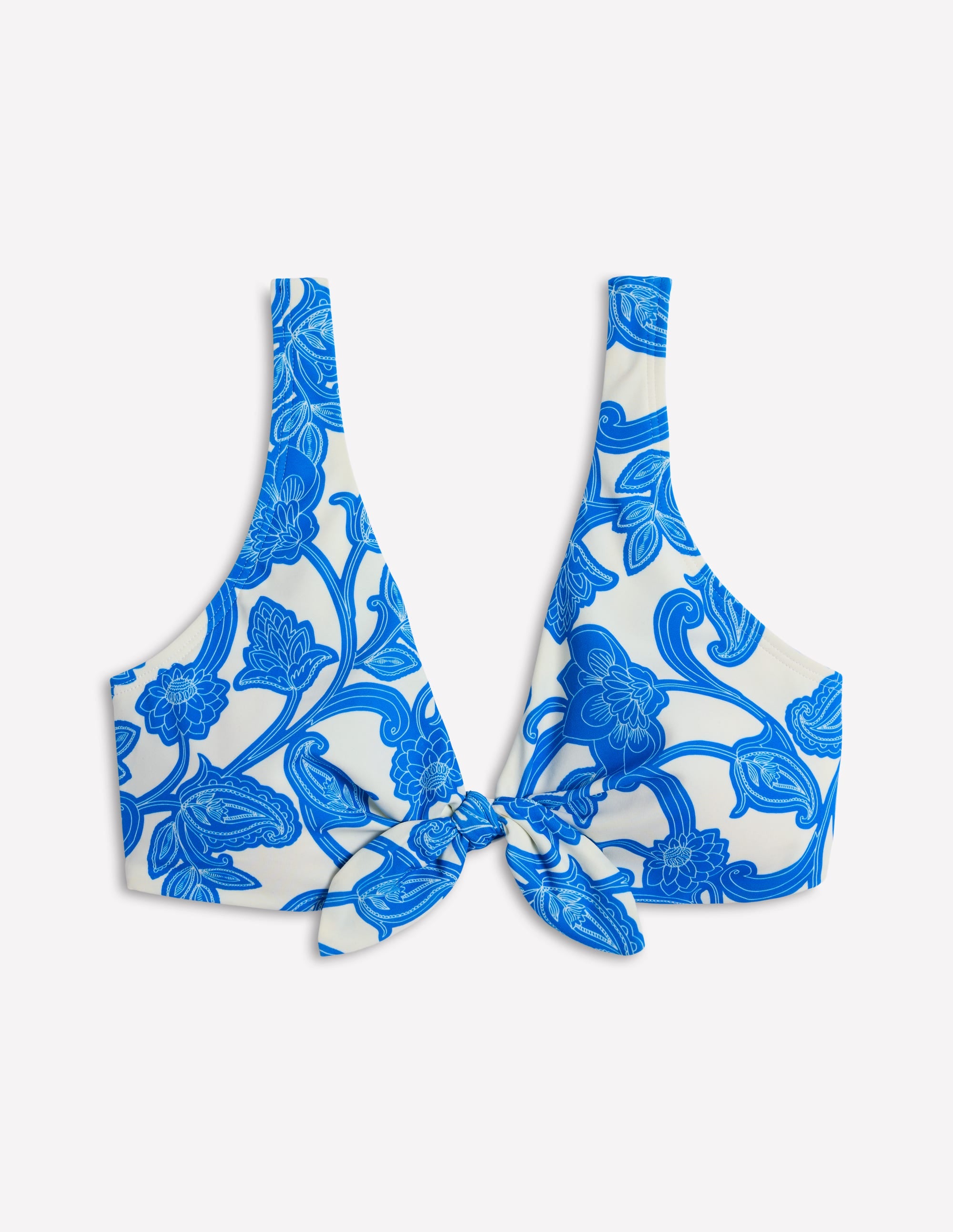 Bikinioberteil zum Binden-Himmelblau, Paisley-Wirbel - Image 7