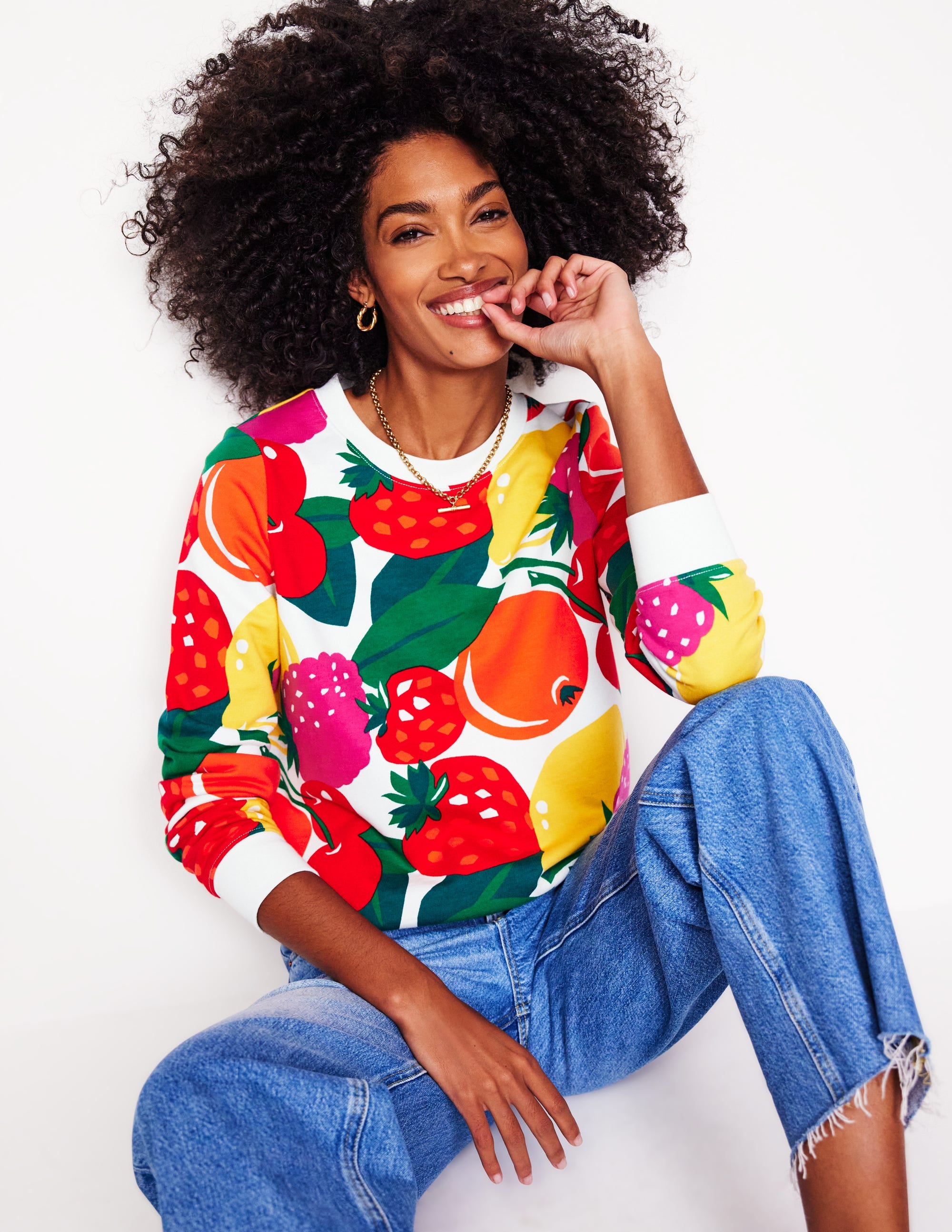 Hannah Sweatshirt mit Print-Bunt, Sommerfrüchte - Image 1