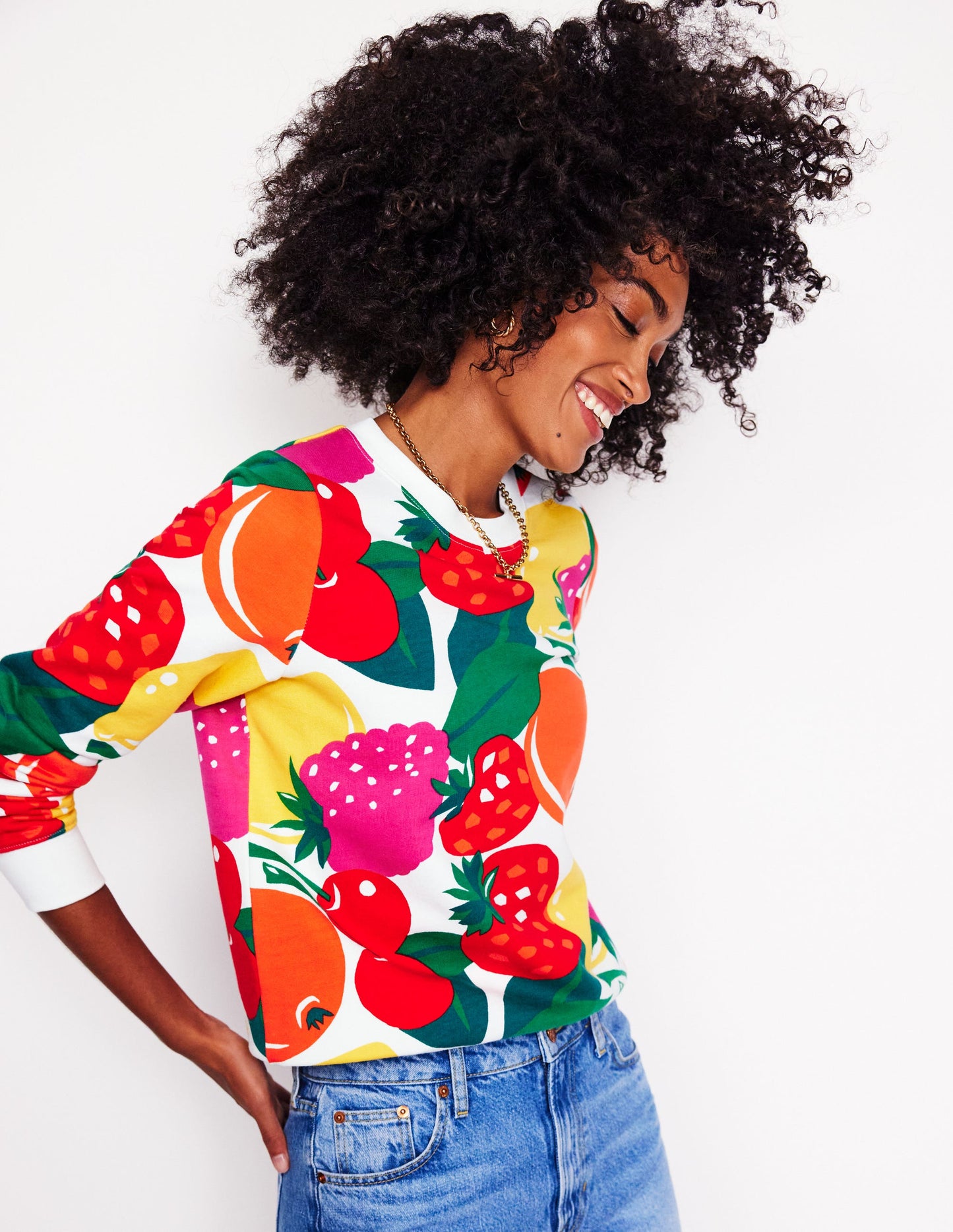 Hannah Sweatshirt mit Print-Bunt, Sommerfrüchte