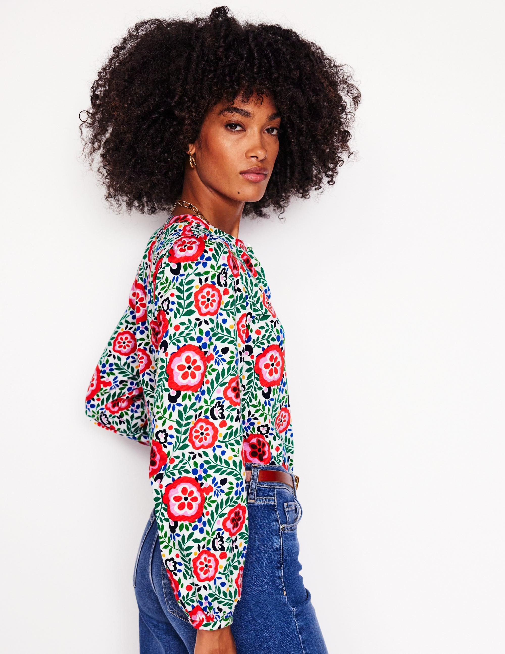 Chemise Marina en jersey-Multi, motif Foliage Scatter - Image 3
