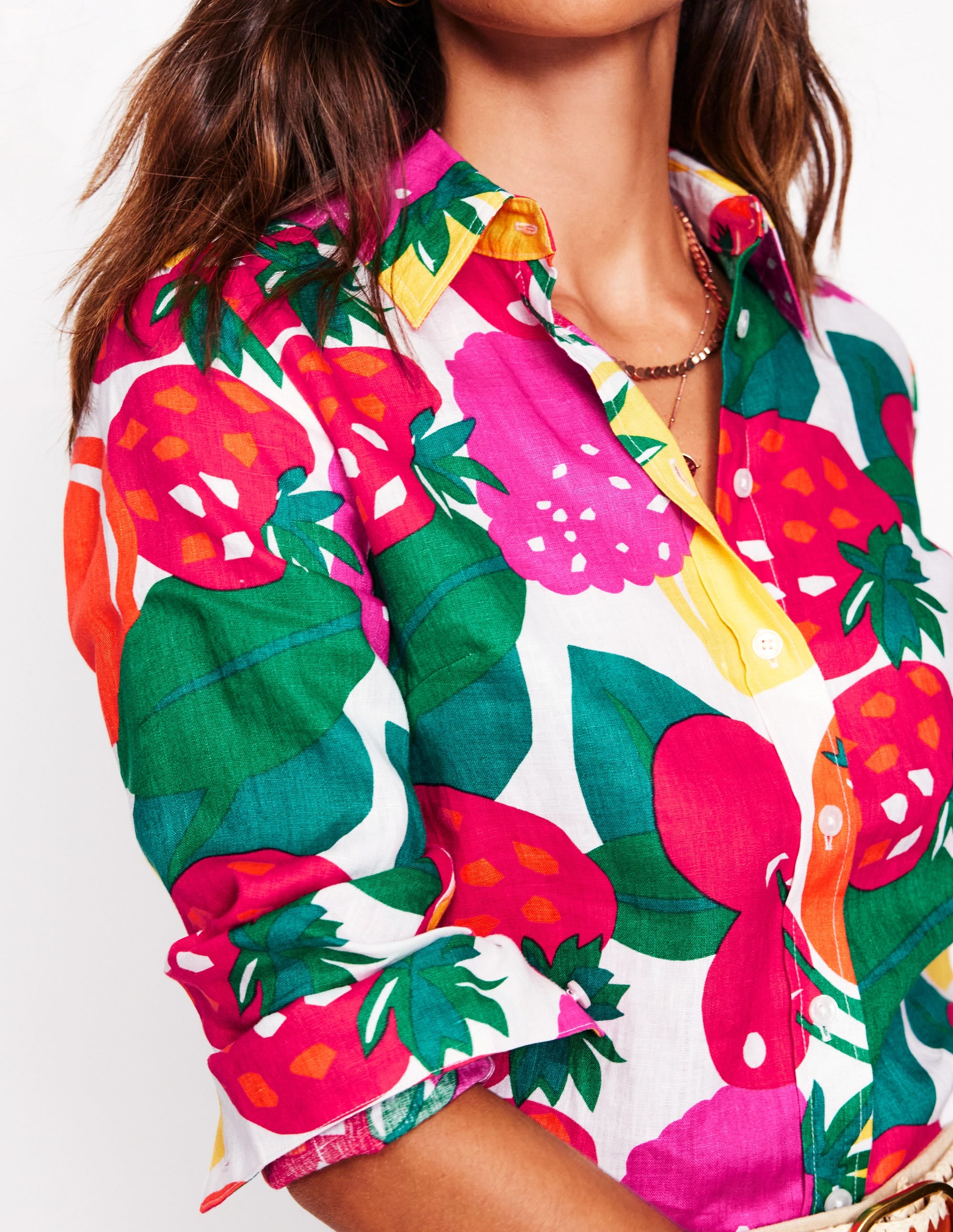 Sienna Leinenhemd-Bunt, Sommerfrüchte - Image 2