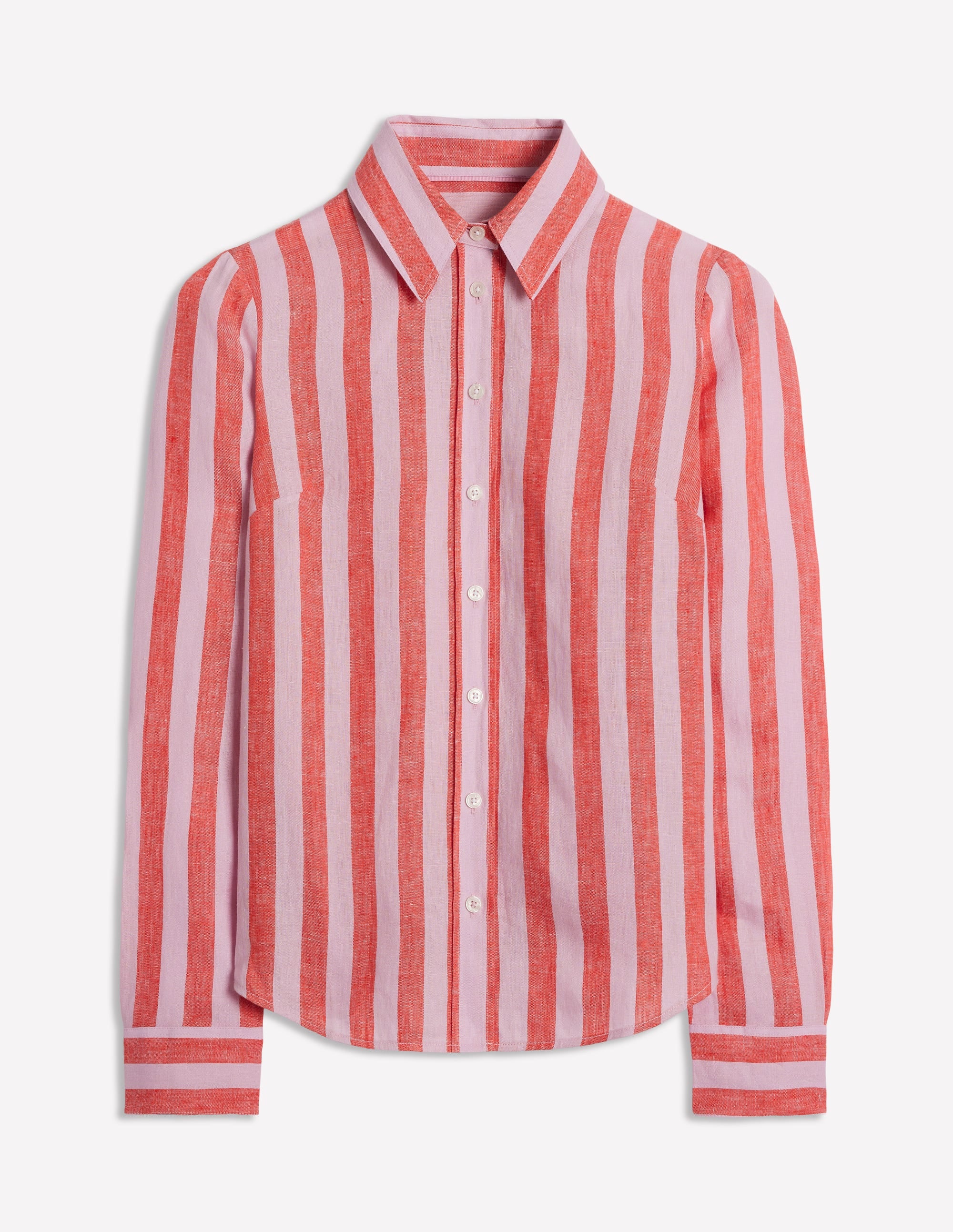 Chemise Sienna en lin-Rayé rouge pétard/rose - Image 8