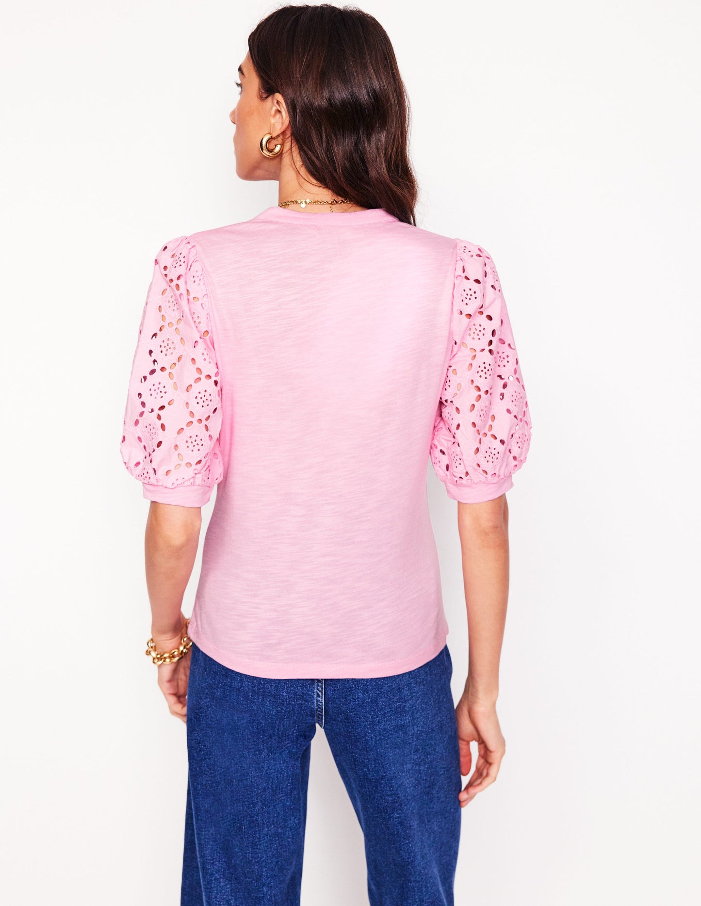 Eden Puff Sleeve Henley Top-Soft Pink