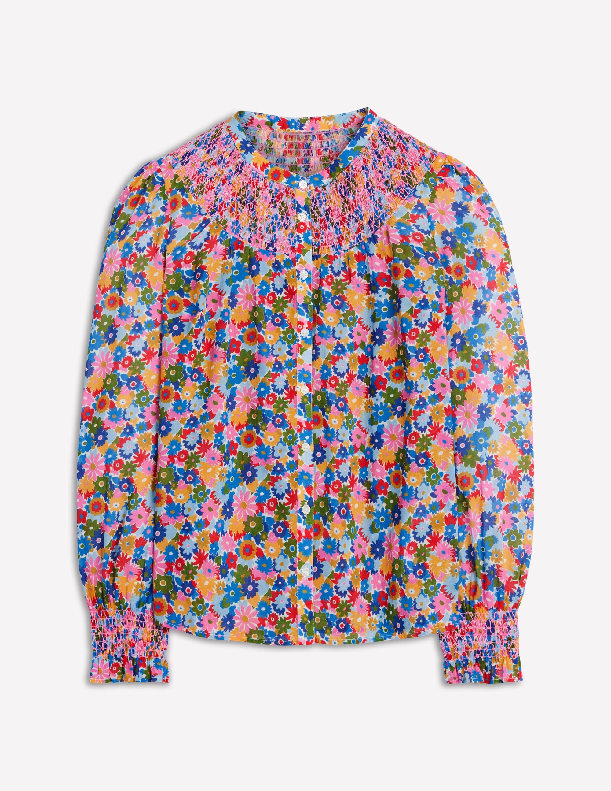 Blouse Effie à smocks-Multi, motif Paintbox Ditsy - Image 7