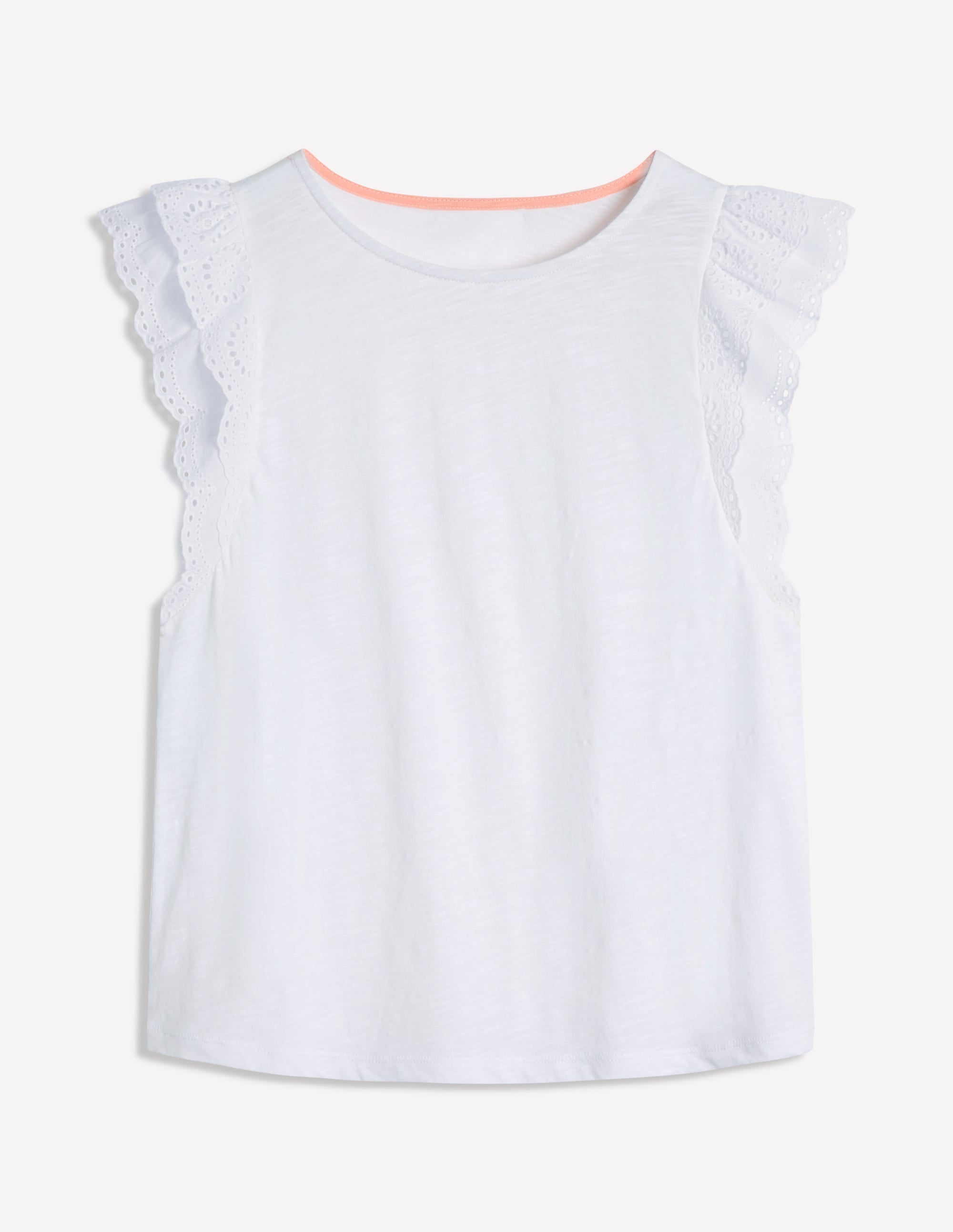 Belle Broderie Sleeve Top-White - Image 5
