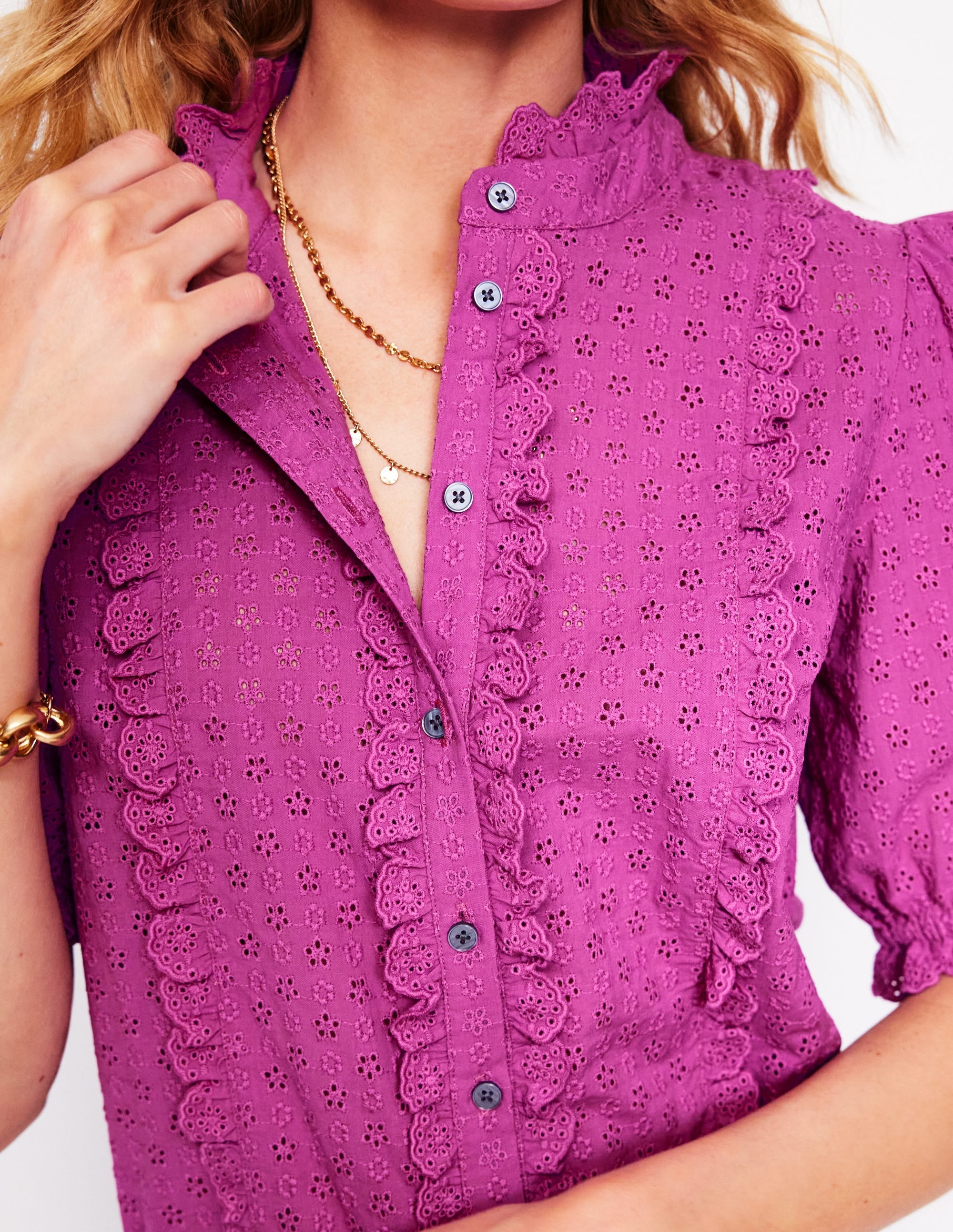 Blouse féminine en coton-Violet digital pourpre - Image 3
