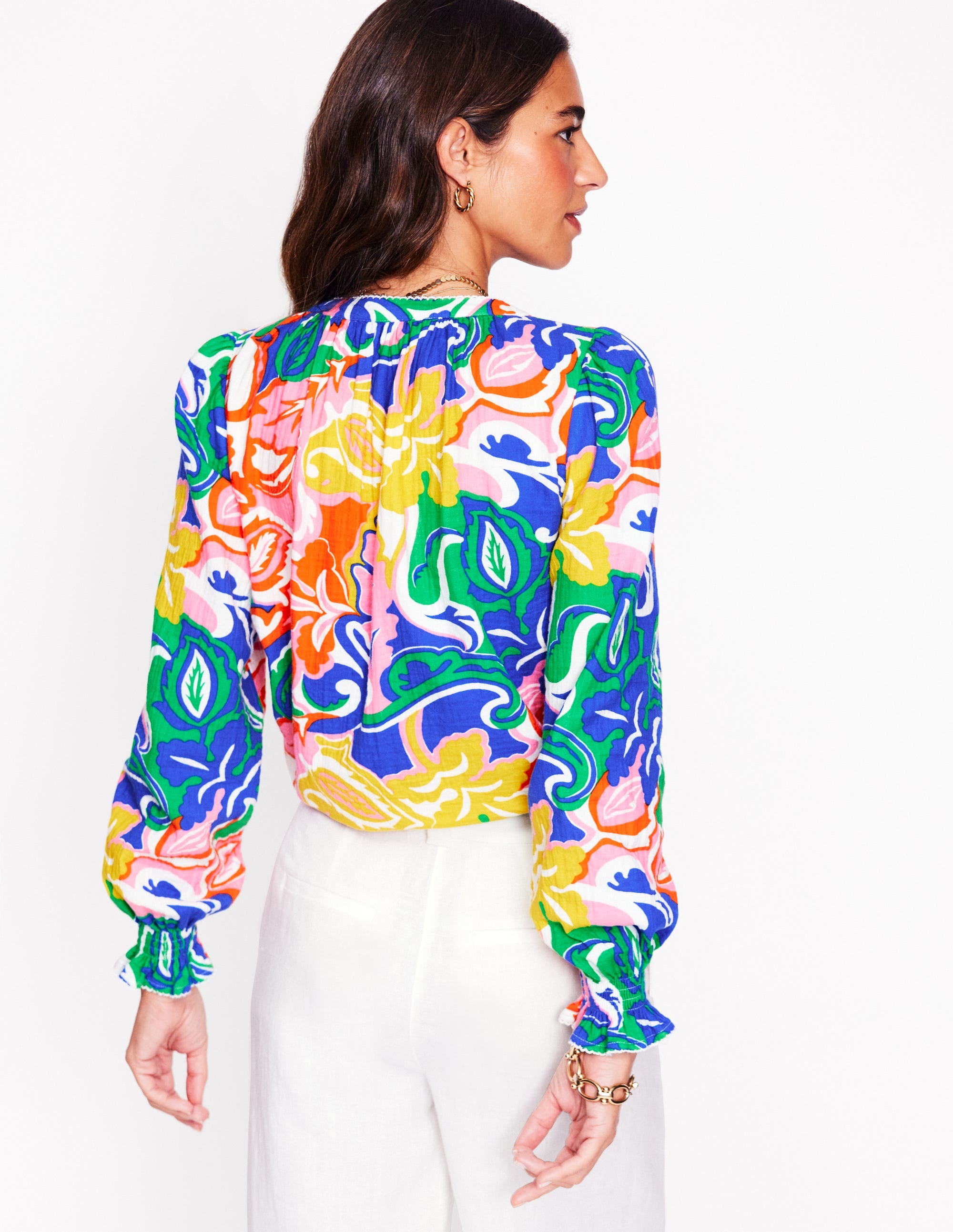 Top Evie double-étoffe-Multi, motif Foliage Twirl - Image 3