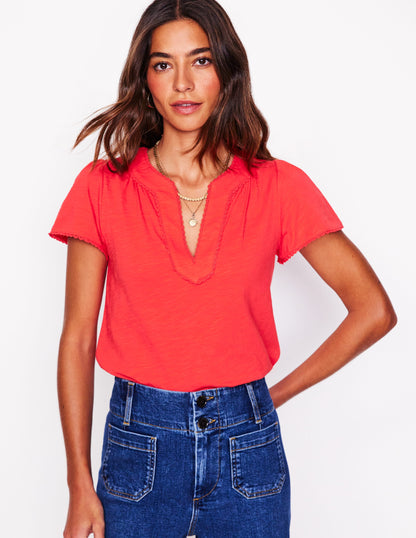 Ava Short Sleeve Top-Jam Red