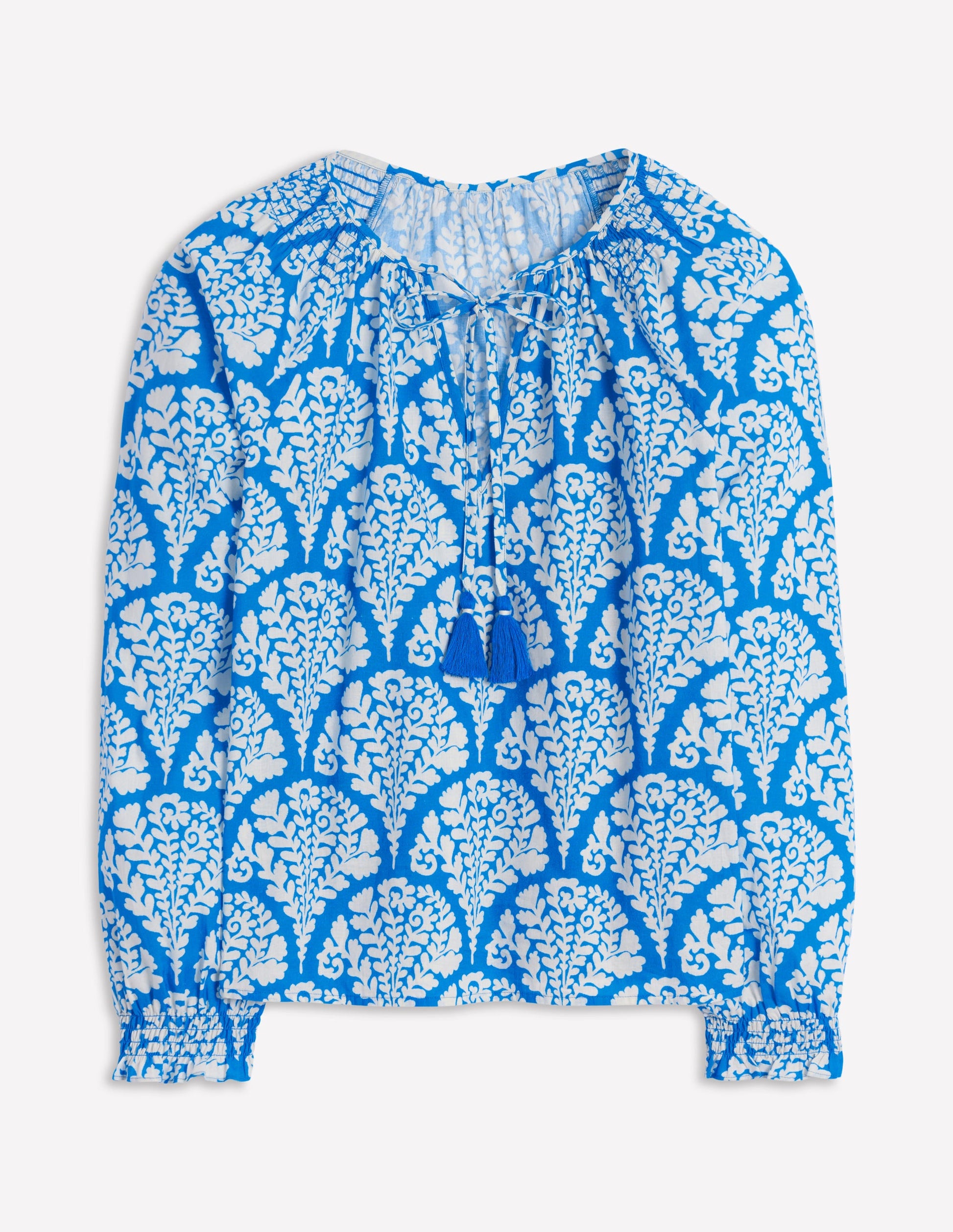 Schlichte Baumwollbluse-Himmelblau, Blühend-6