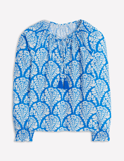 Schlichte Baumwollbluse-Himmelblau, Blühend-6