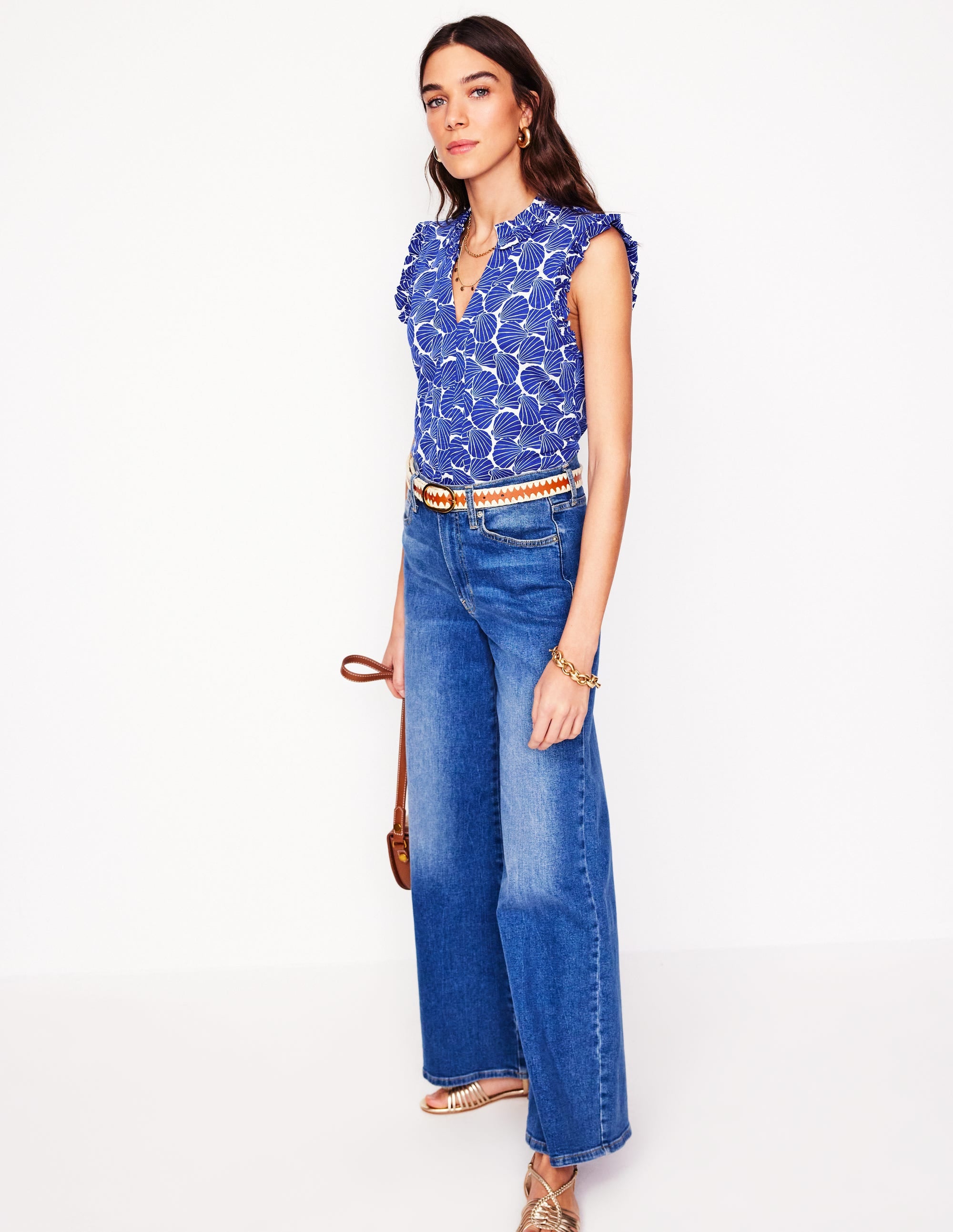 Top Lola sans manches-Bleu vif, coquillage - Image 4