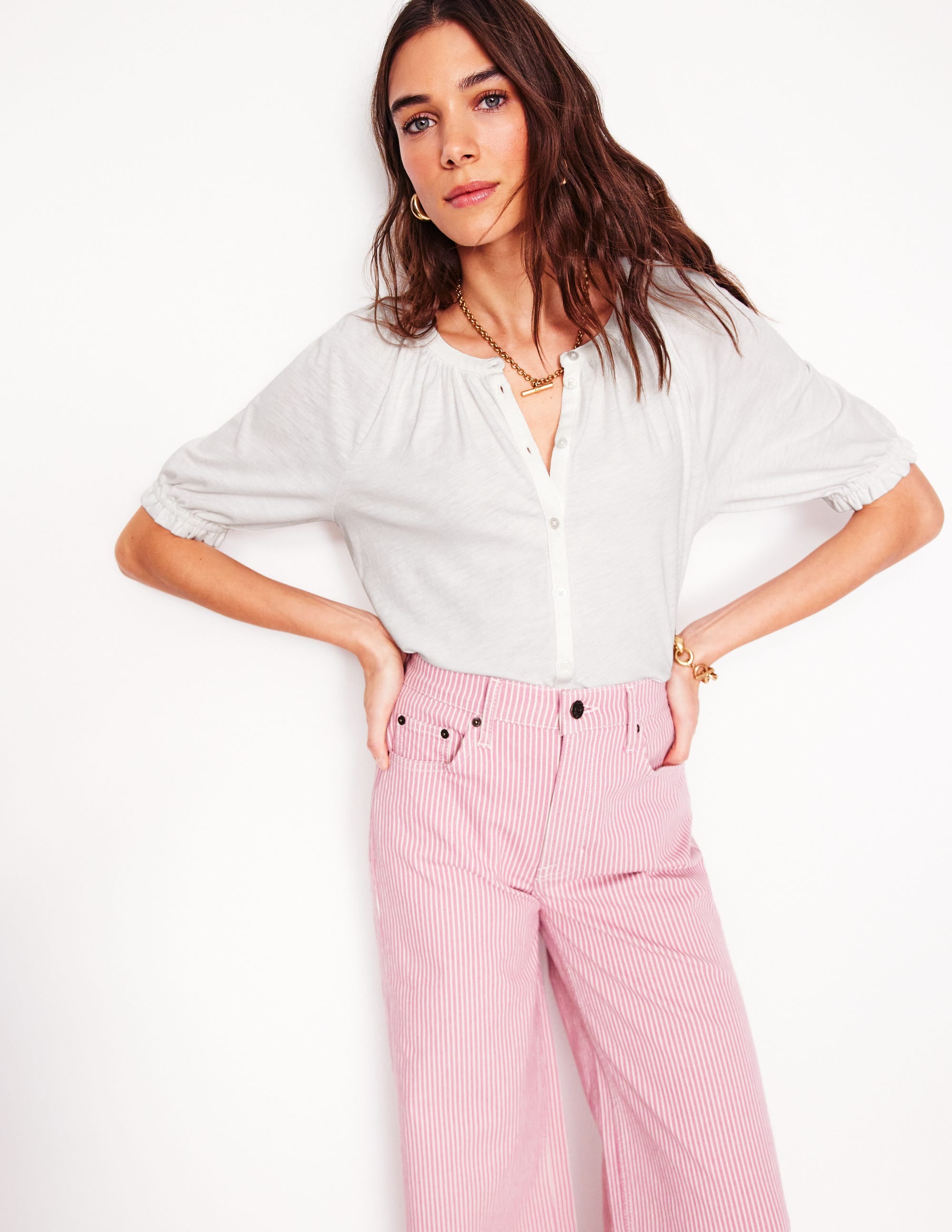 Chemise Isla en jersey-Blanc - Image 1