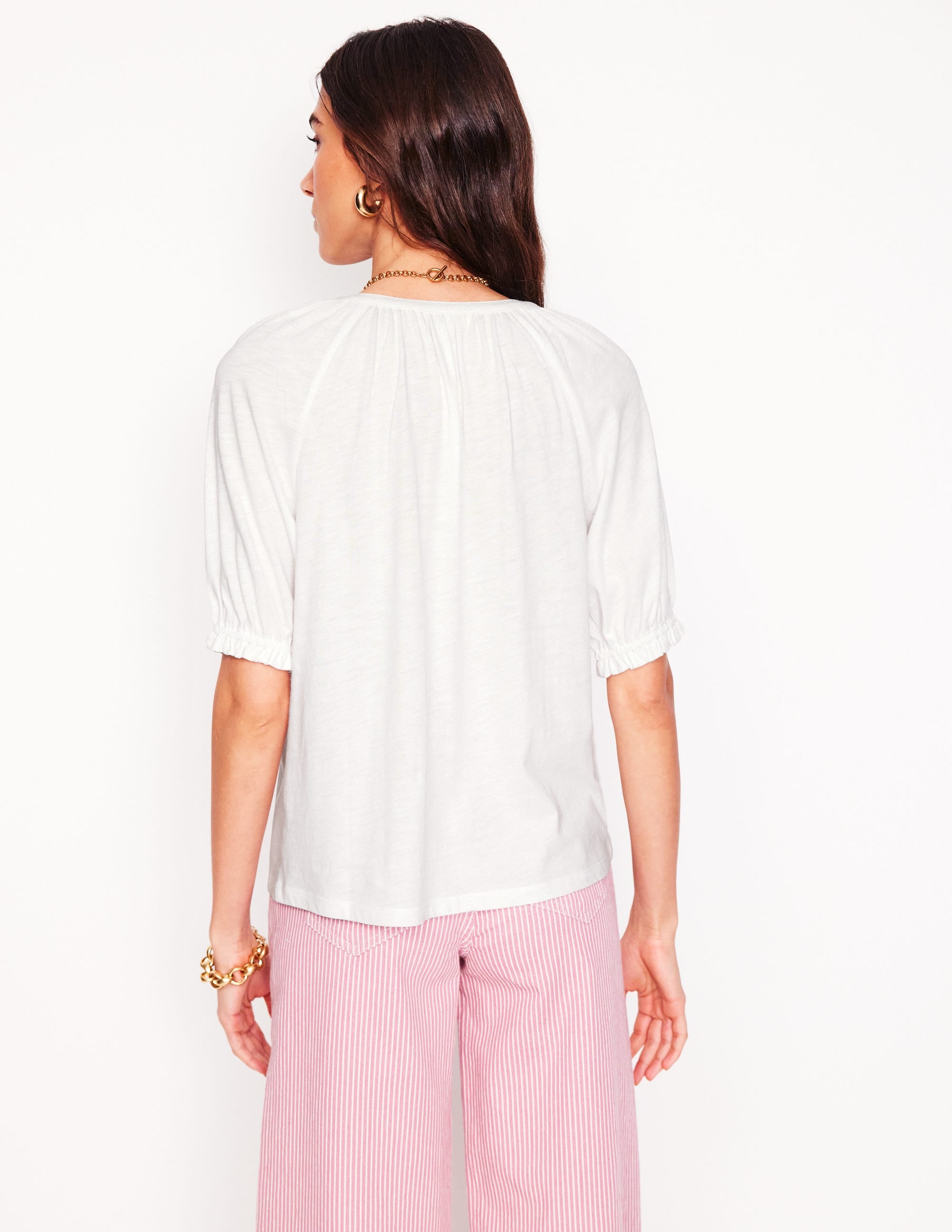 Chemise Isla en jersey-Blanc - Image 3