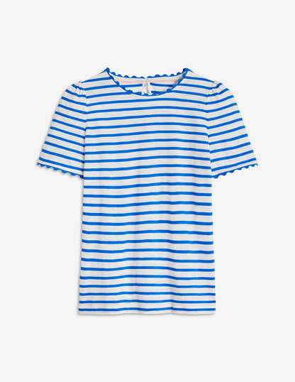 Ali Ricrac T-shirt-Ivory, Gallery Blue