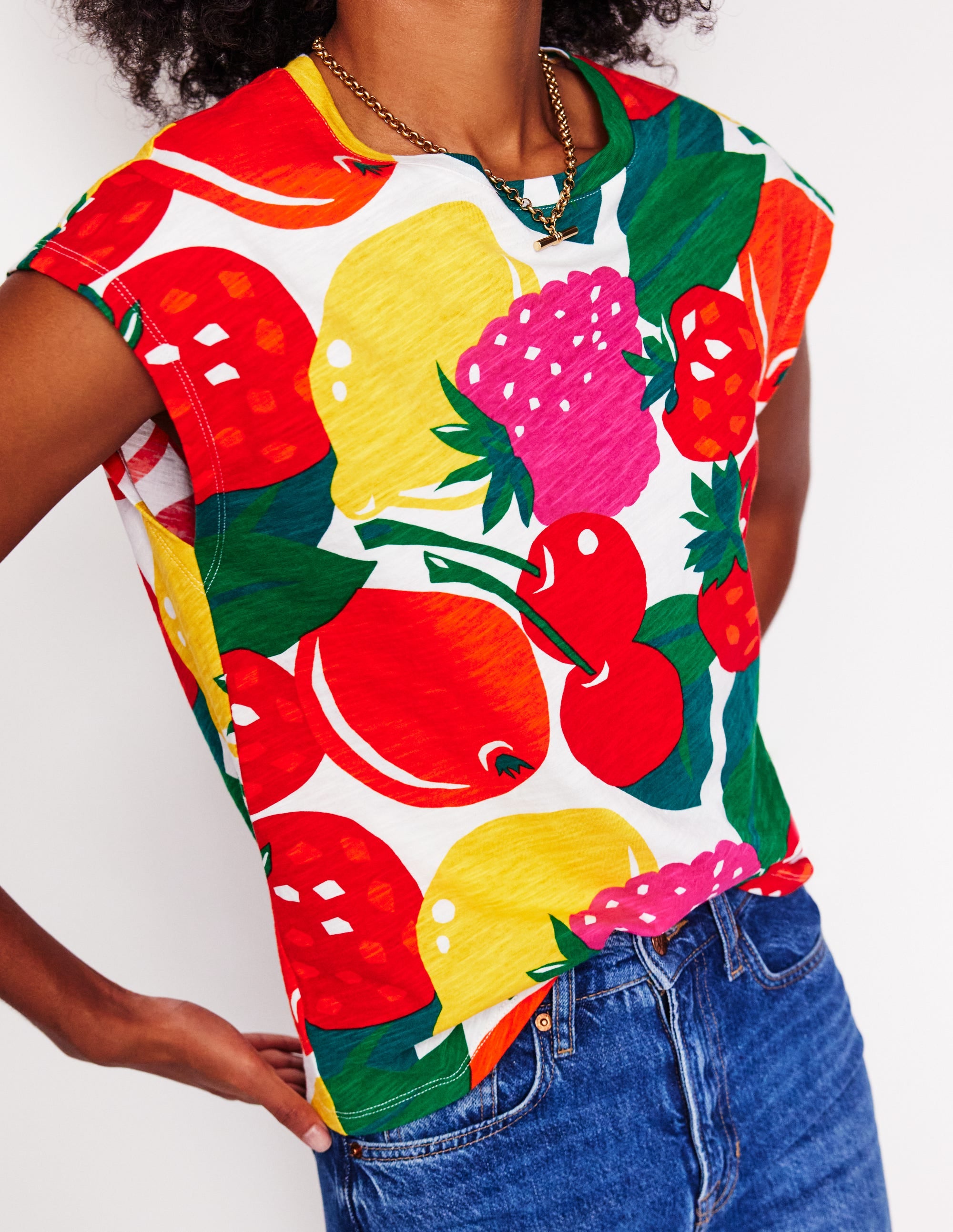 T-shirt flammé imprimé-Multi, motif Summer Fruits - Image 2