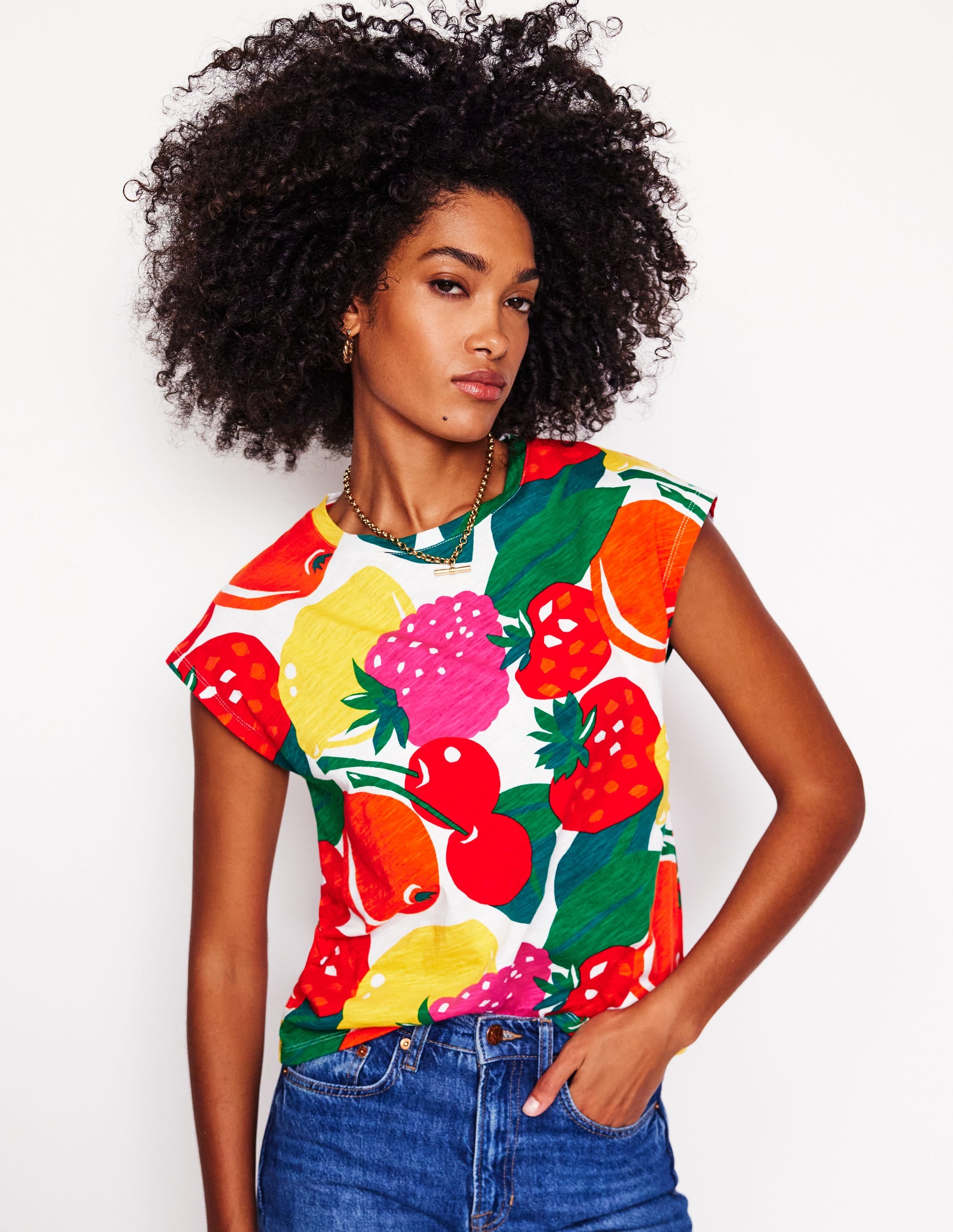 T-shirt flammé imprimé-Multi, motif Summer Fruits - Image 4
