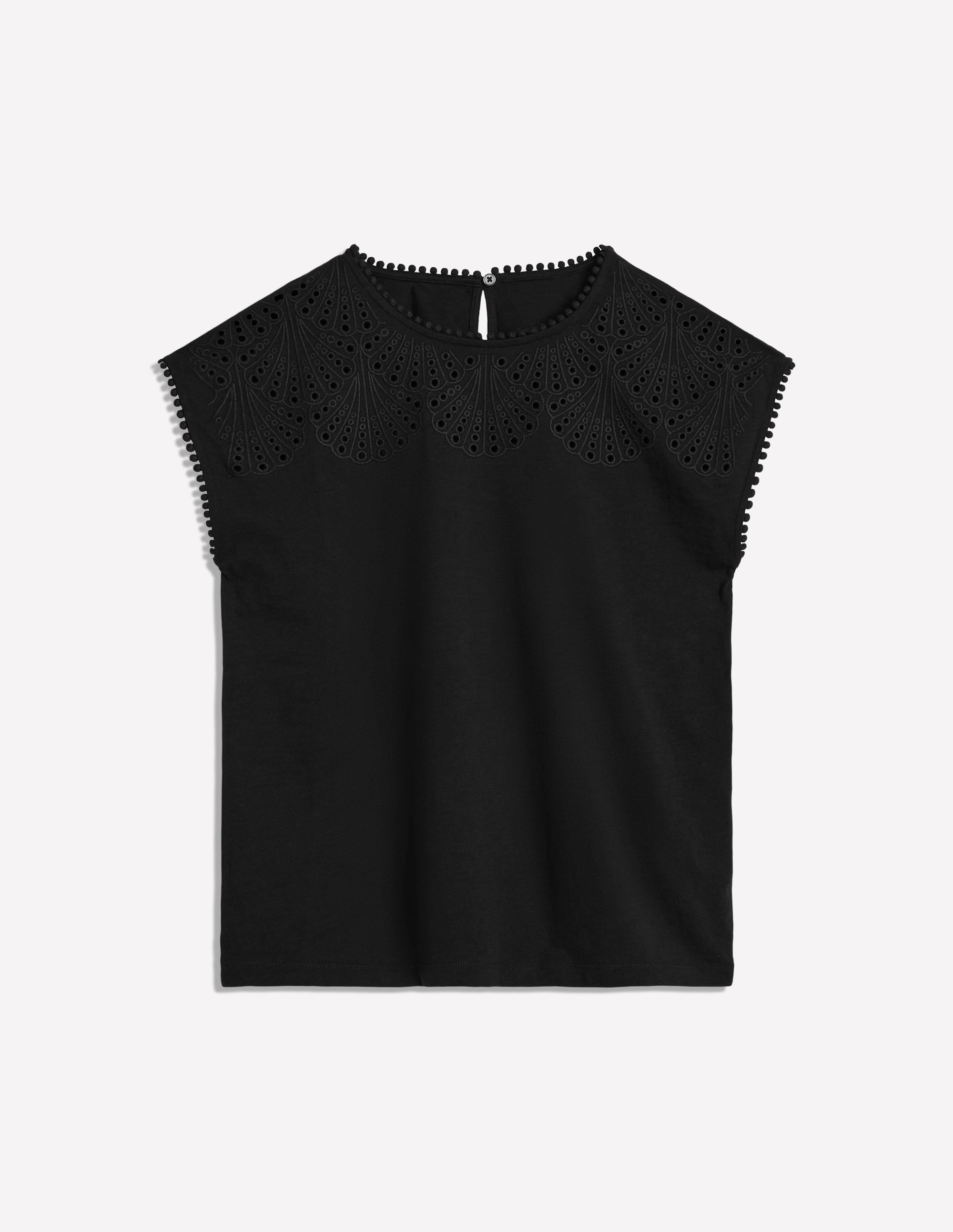 T-shirt Anya avec broderie anglaise-Noir - Image 6
