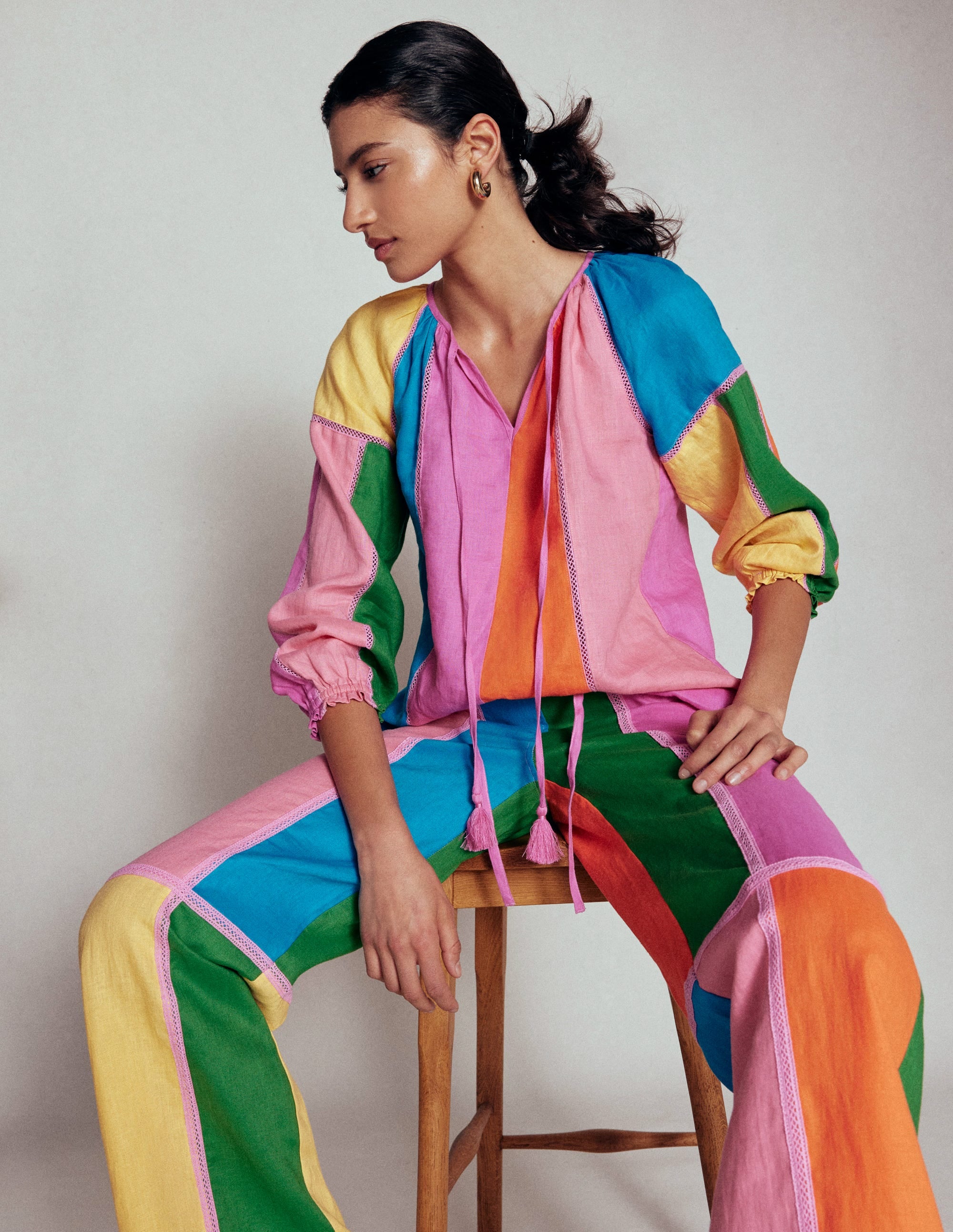 Top en lin colourblock-Arctic - Image 6