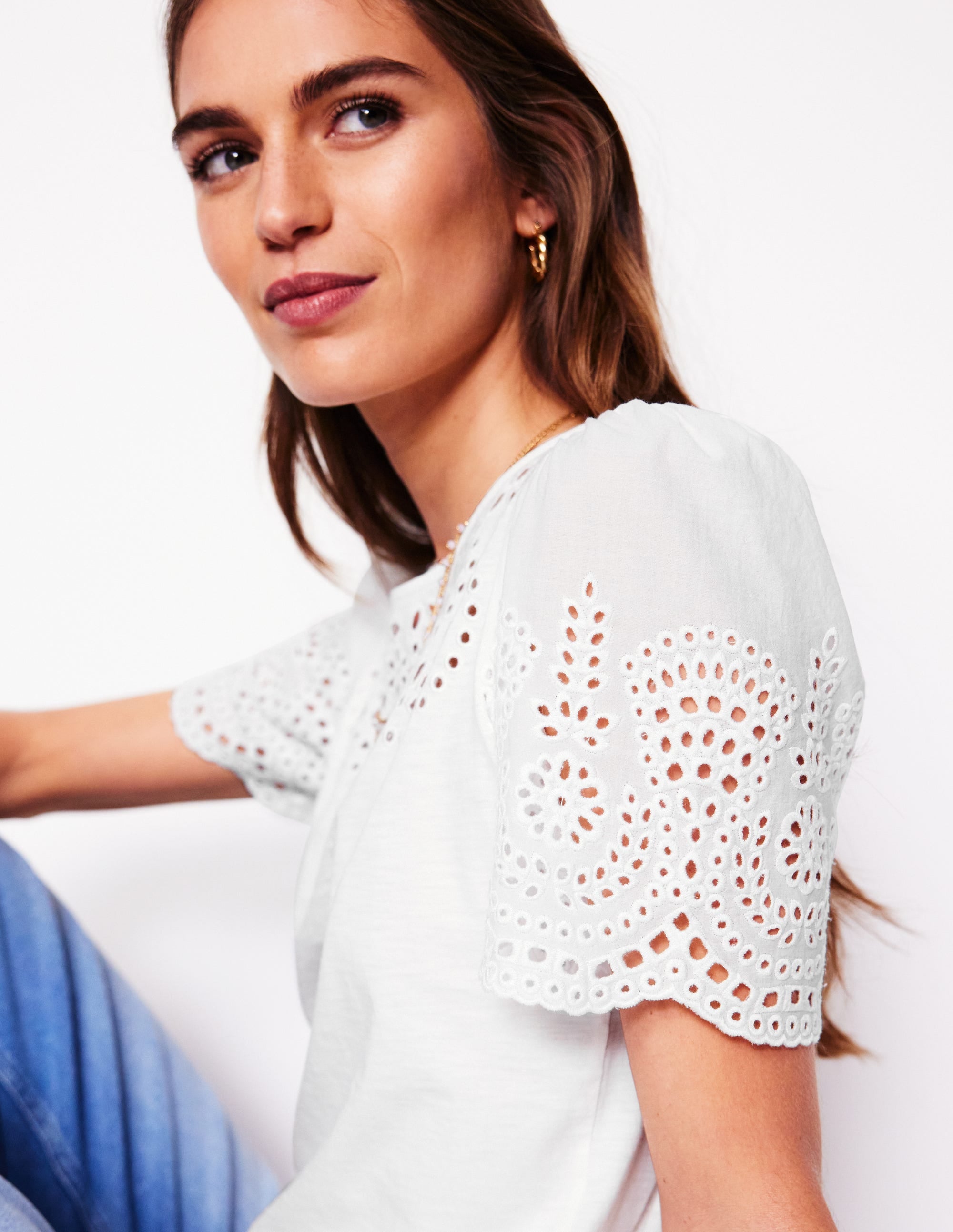 Top Isabel à broderie anglaise-Blanc - Image 5