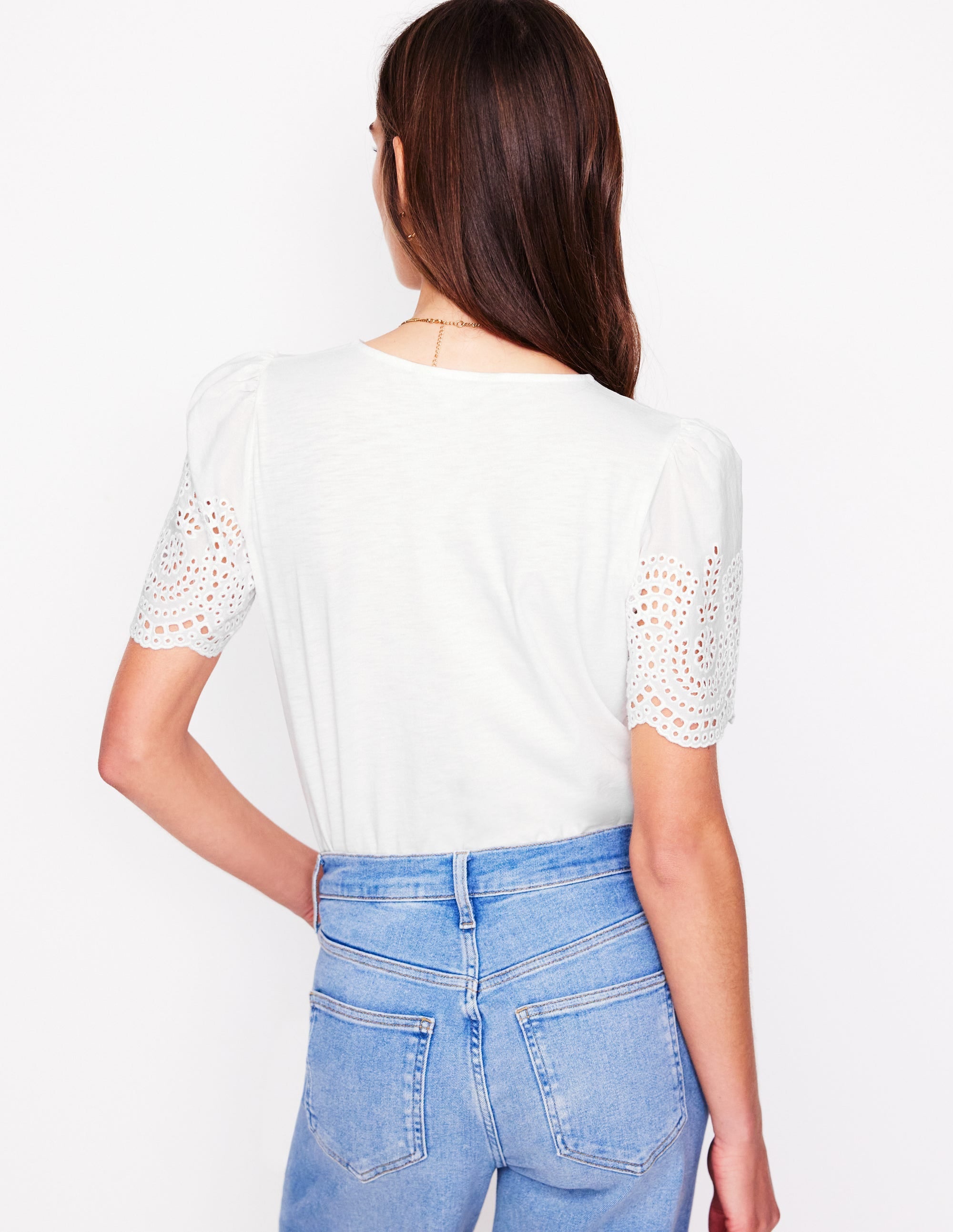 Top Isabel à broderie anglaise-Blanc - Image 6