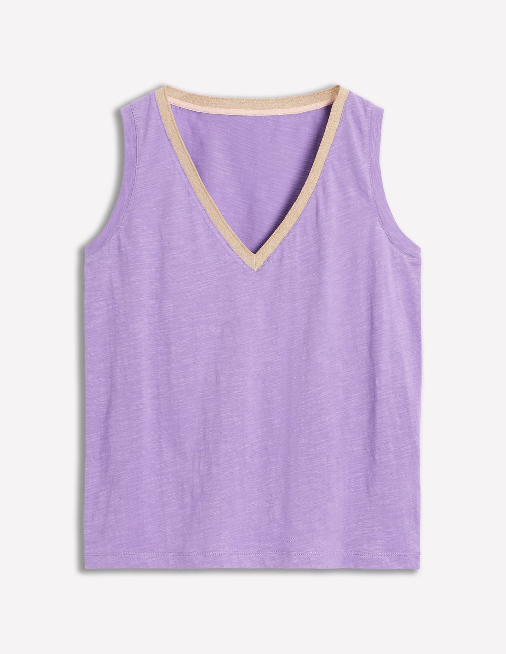 Débardeur à col V métallisé-Joli violet - Image 7