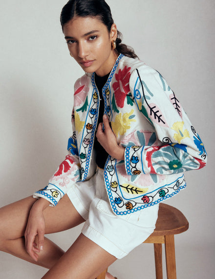 Veste brodée-Broderie multi